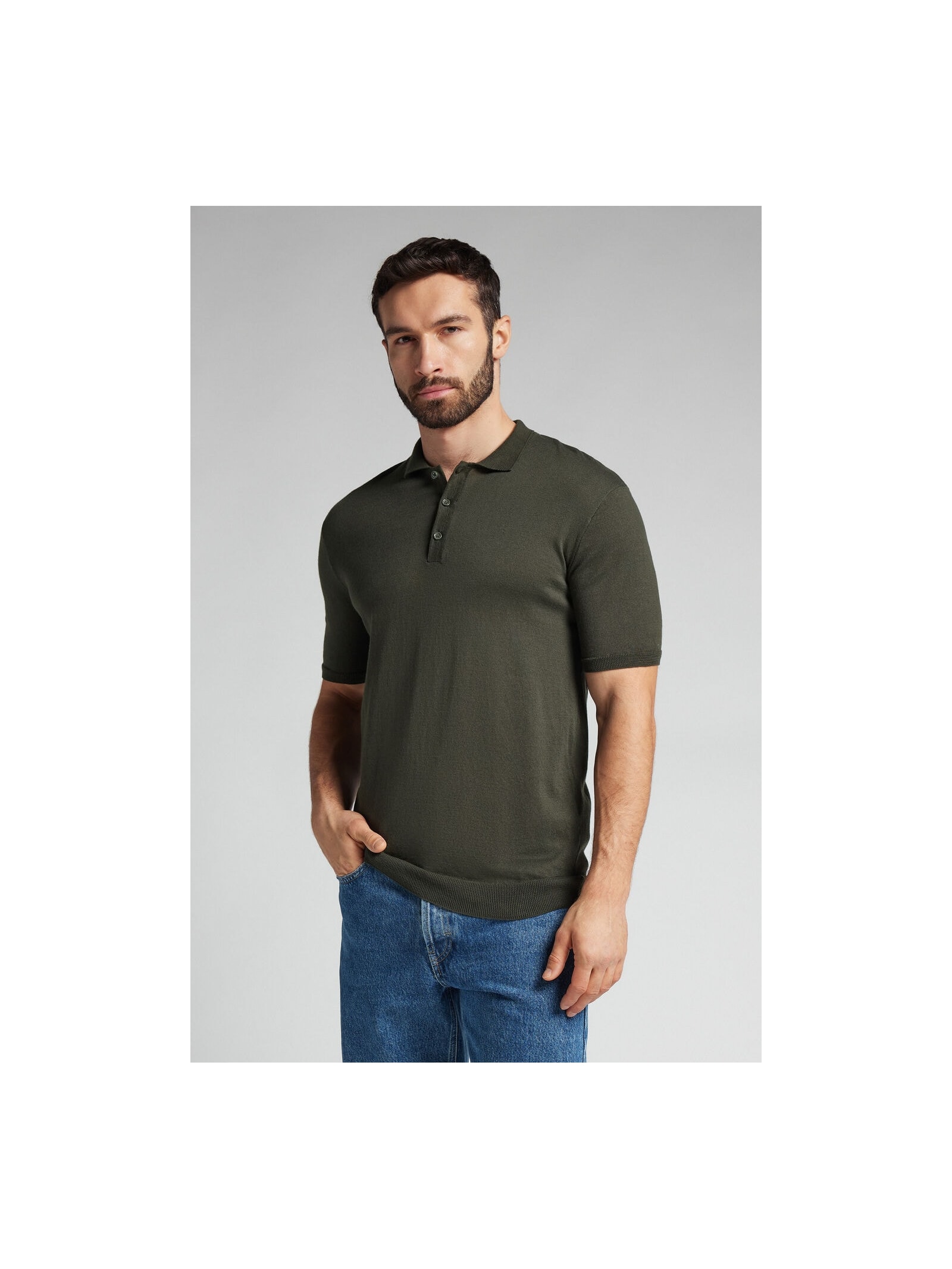 Camiseta Polo Em Algodão Verde Intimissimi