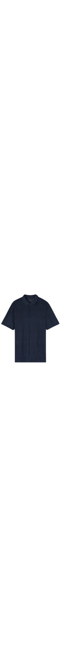Camiseta Polo Em Linho - Azul