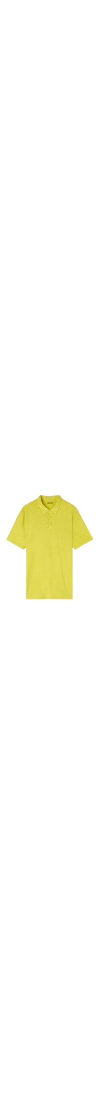 Camiseta Polo Washed Collection Em Algodão Slub - Amarelo