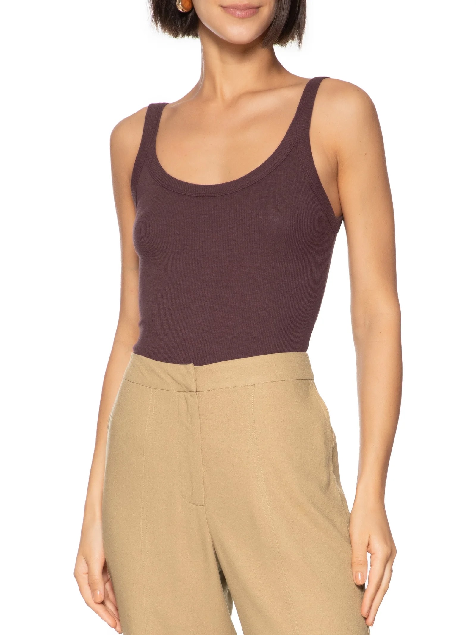 Camiseta Regata Feminina Vinho Hering