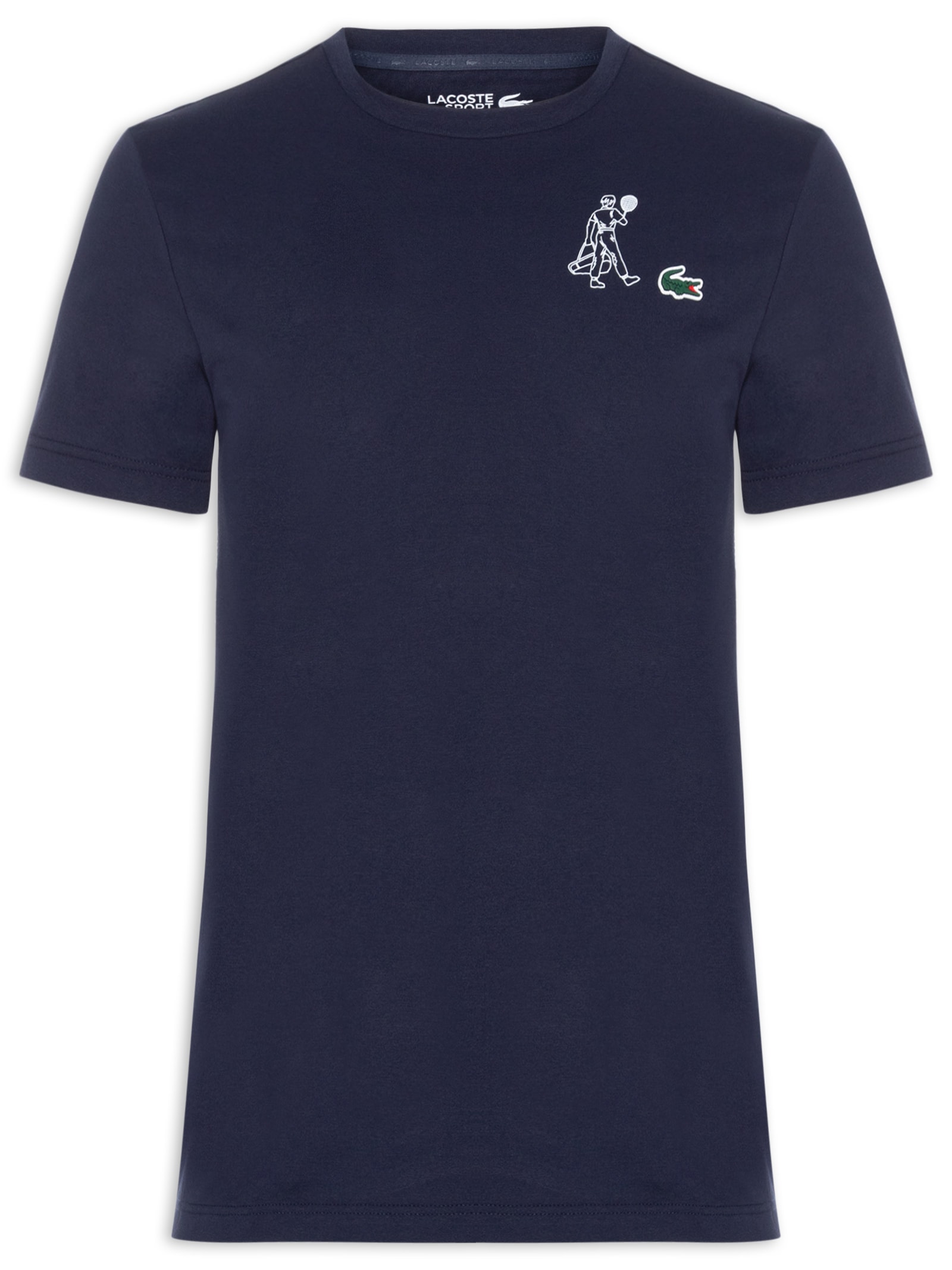 Camiseta Regular Fit Tech Jersey Heritage Azul Lacoste