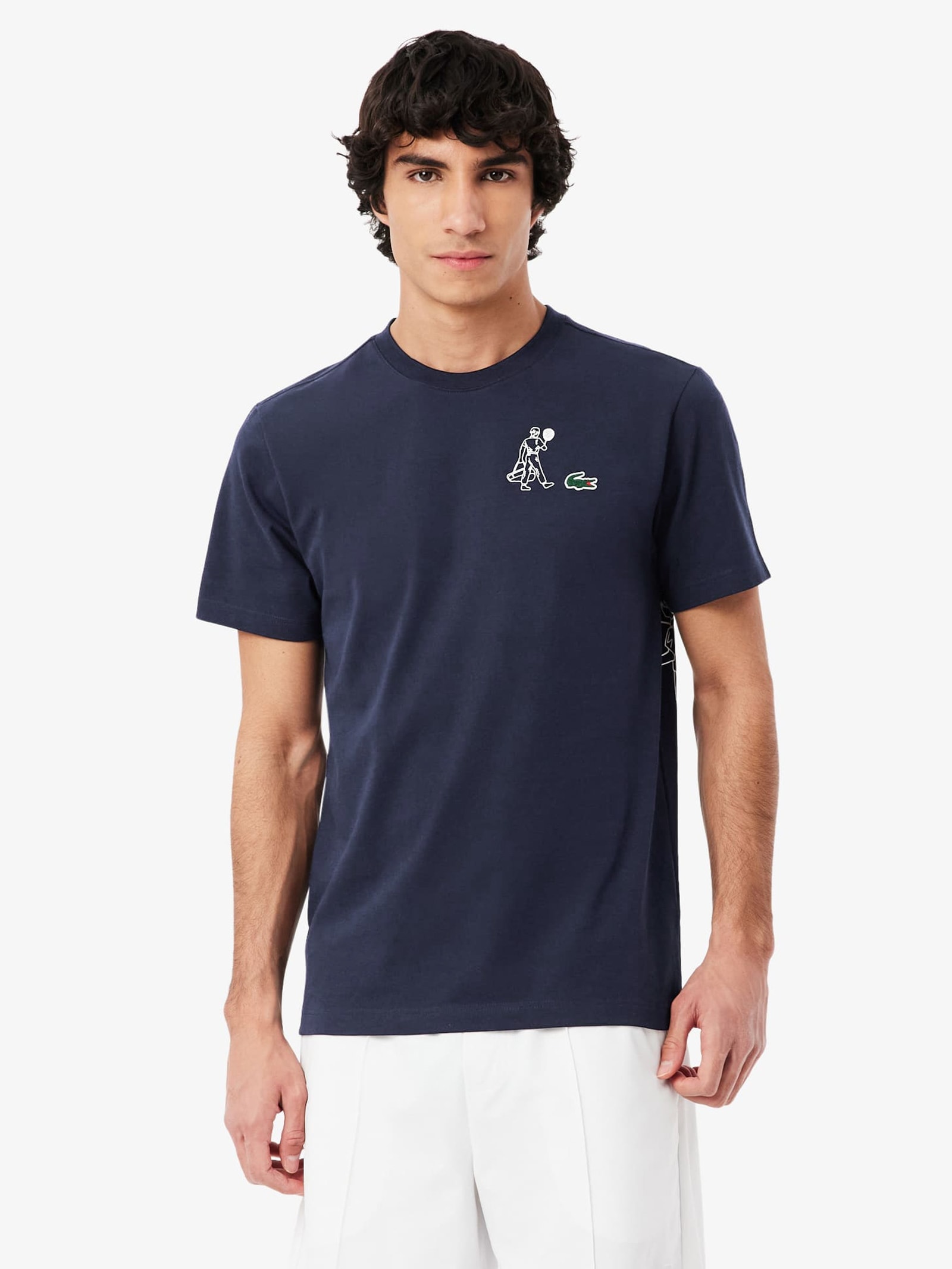 Camiseta Regular Fit Tech Jersey Heritage Azul Lacoste