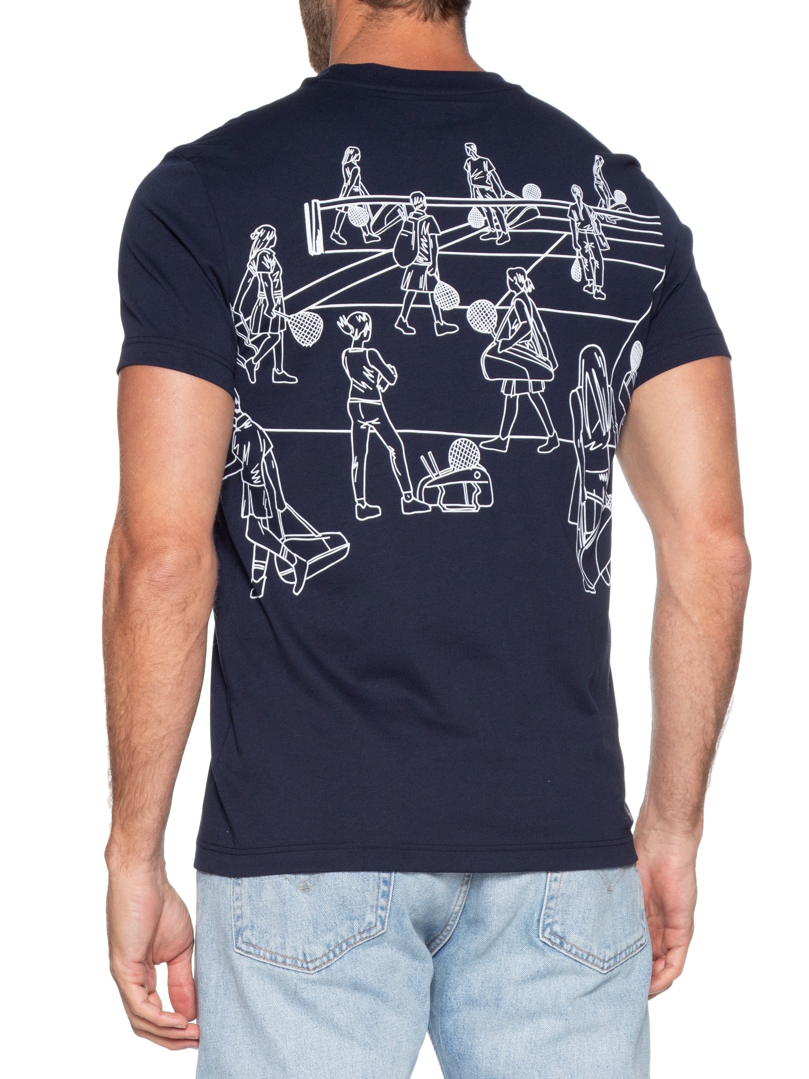 Camiseta Regular Fit Tech Jersey Heritage Azul Lacoste