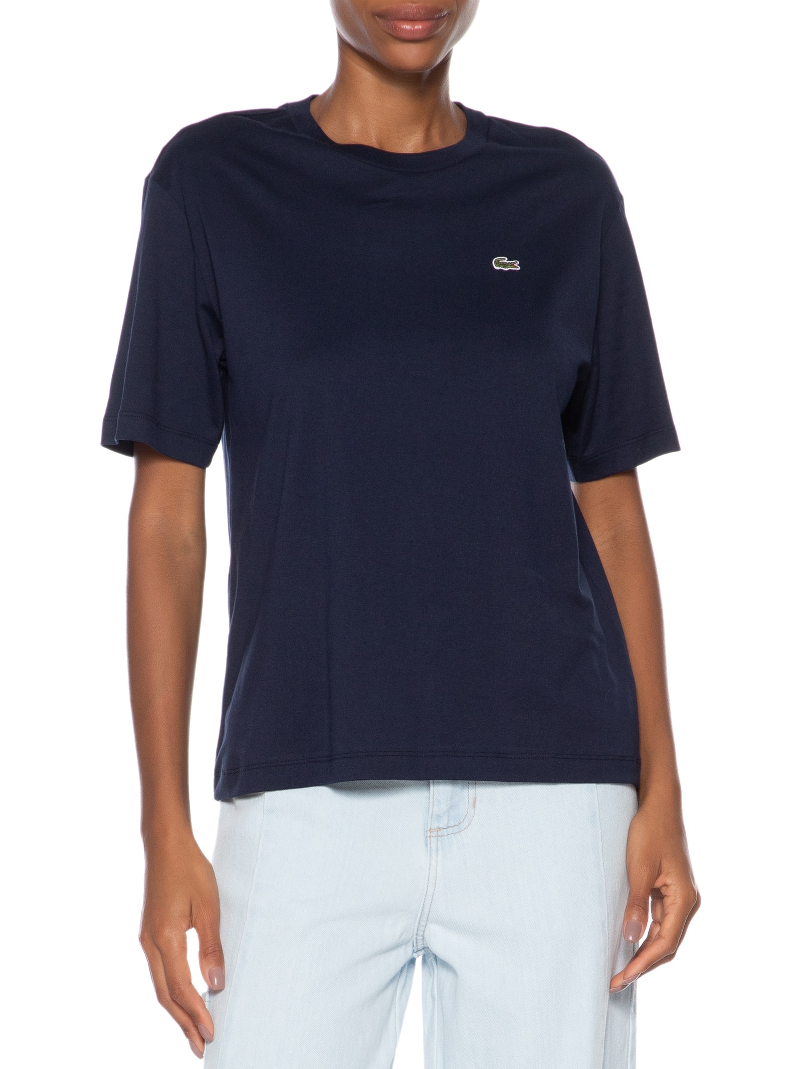 Camiseta Relaxed Fit Algodão Pima Azul Lacoste