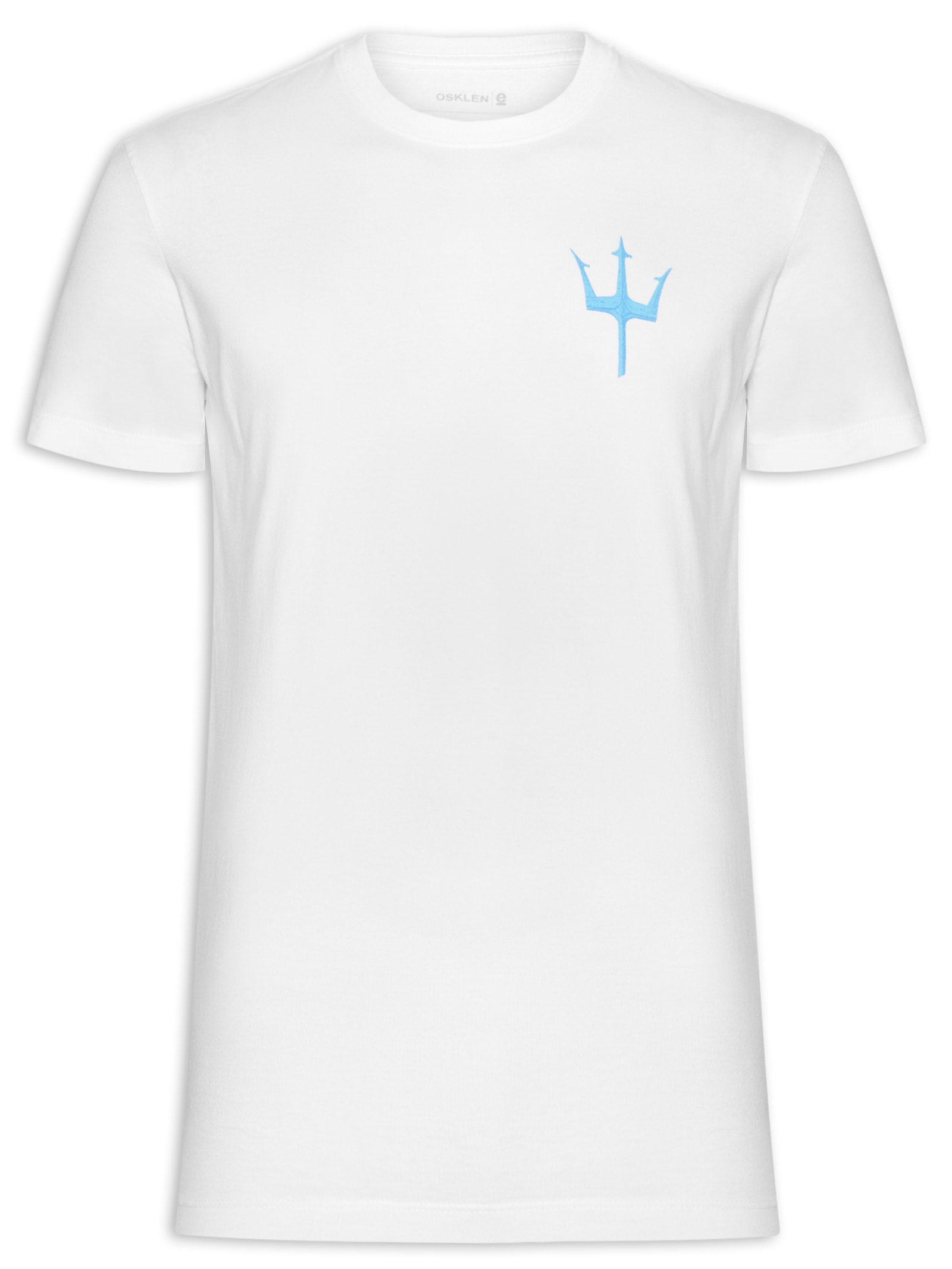 Camiseta Slim Vintage Tridente Madeira Branco  Osklen
