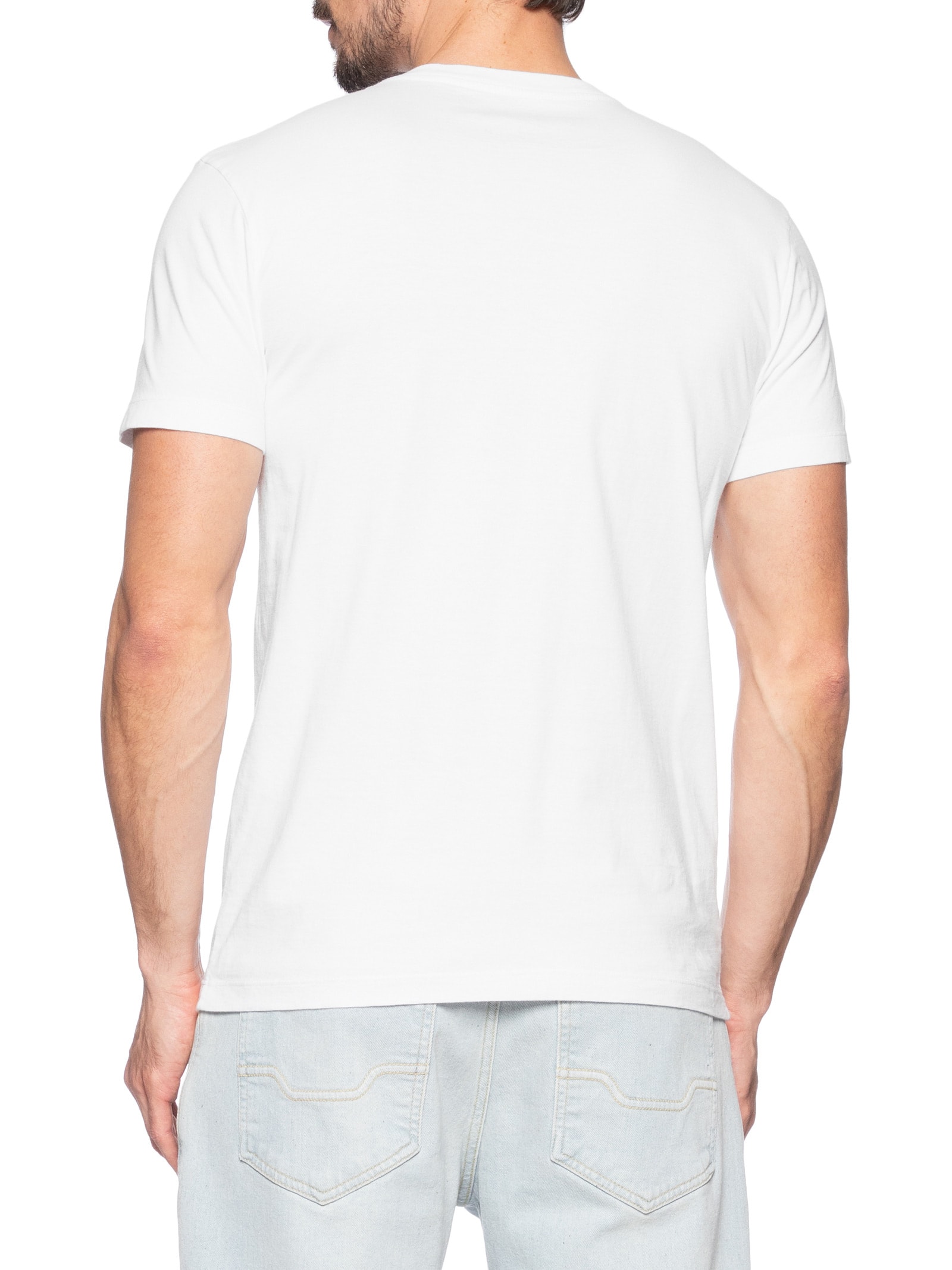 Camiseta Slim Vintage Tridente Madeira Branco  Osklen