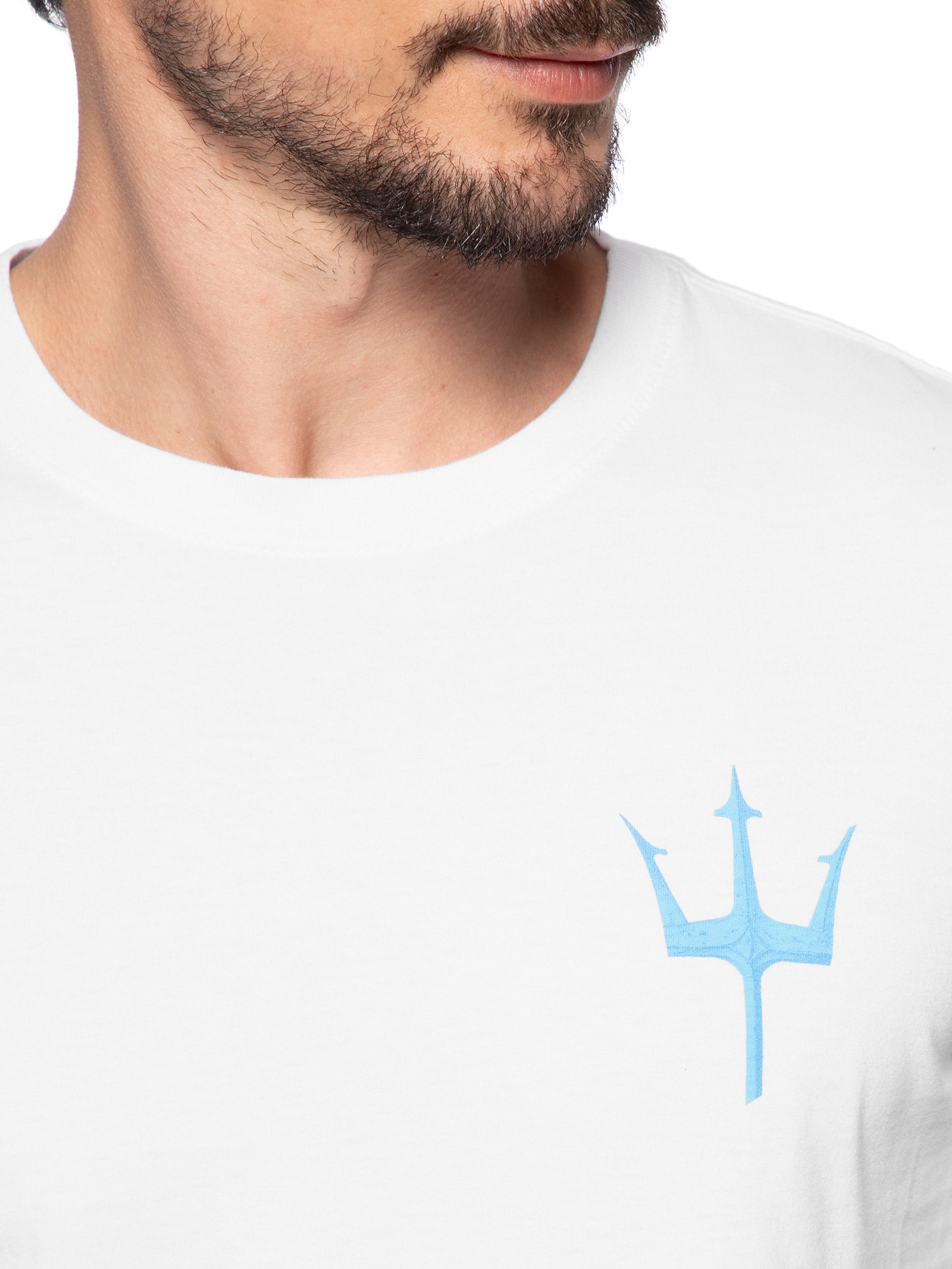 Camiseta Slim Vintage Tridente Madeira Branco  Osklen