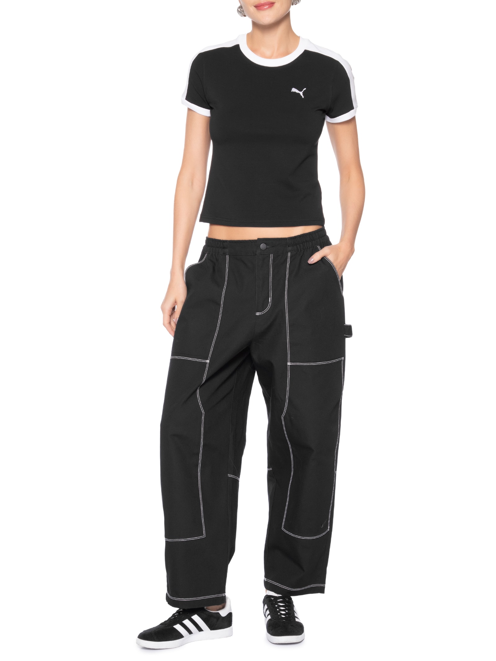 Camiseta T7 Slim Tee Feminina Preto Puma