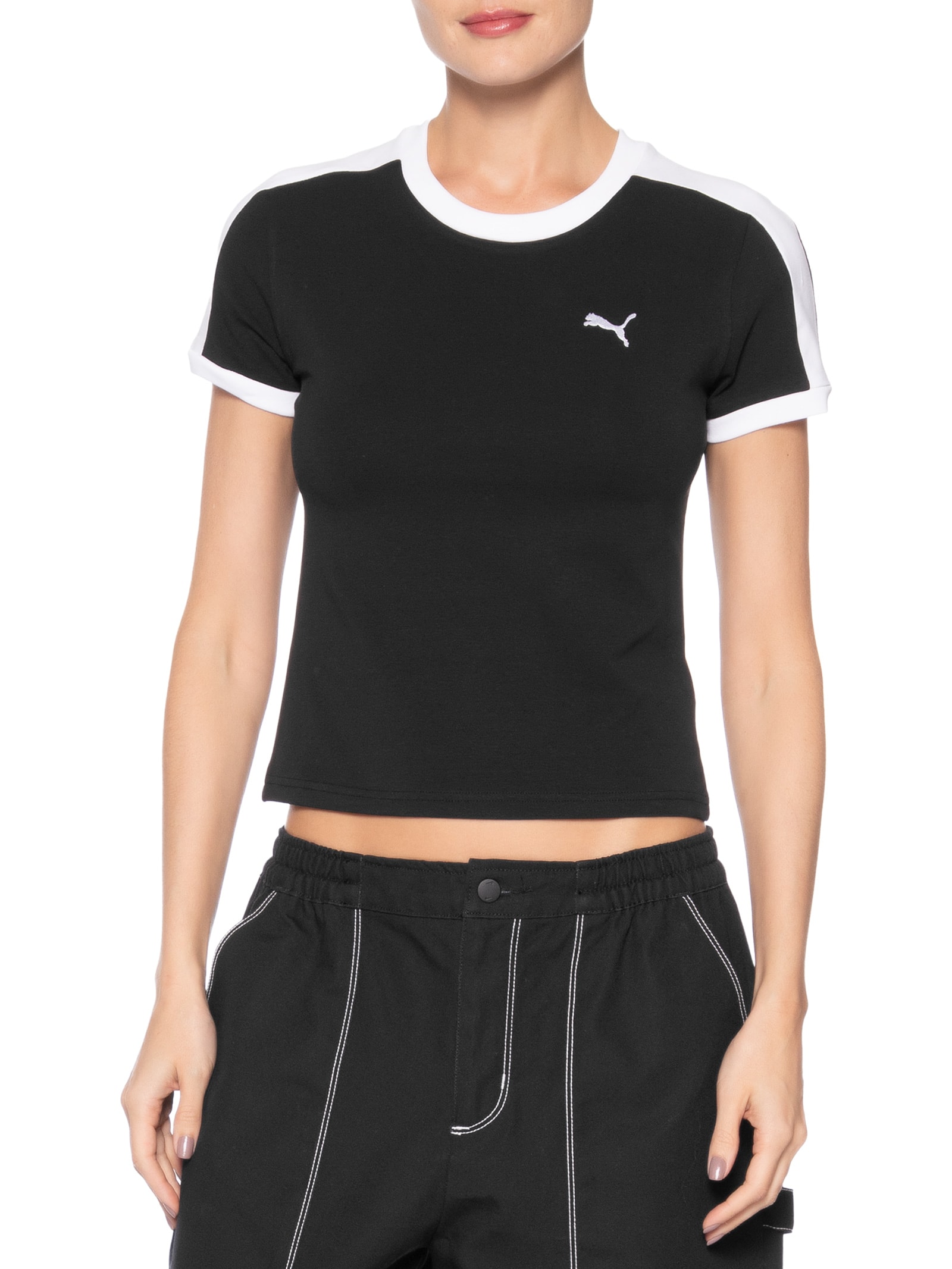 Camiseta T7 Slim Tee Feminina Preto Puma