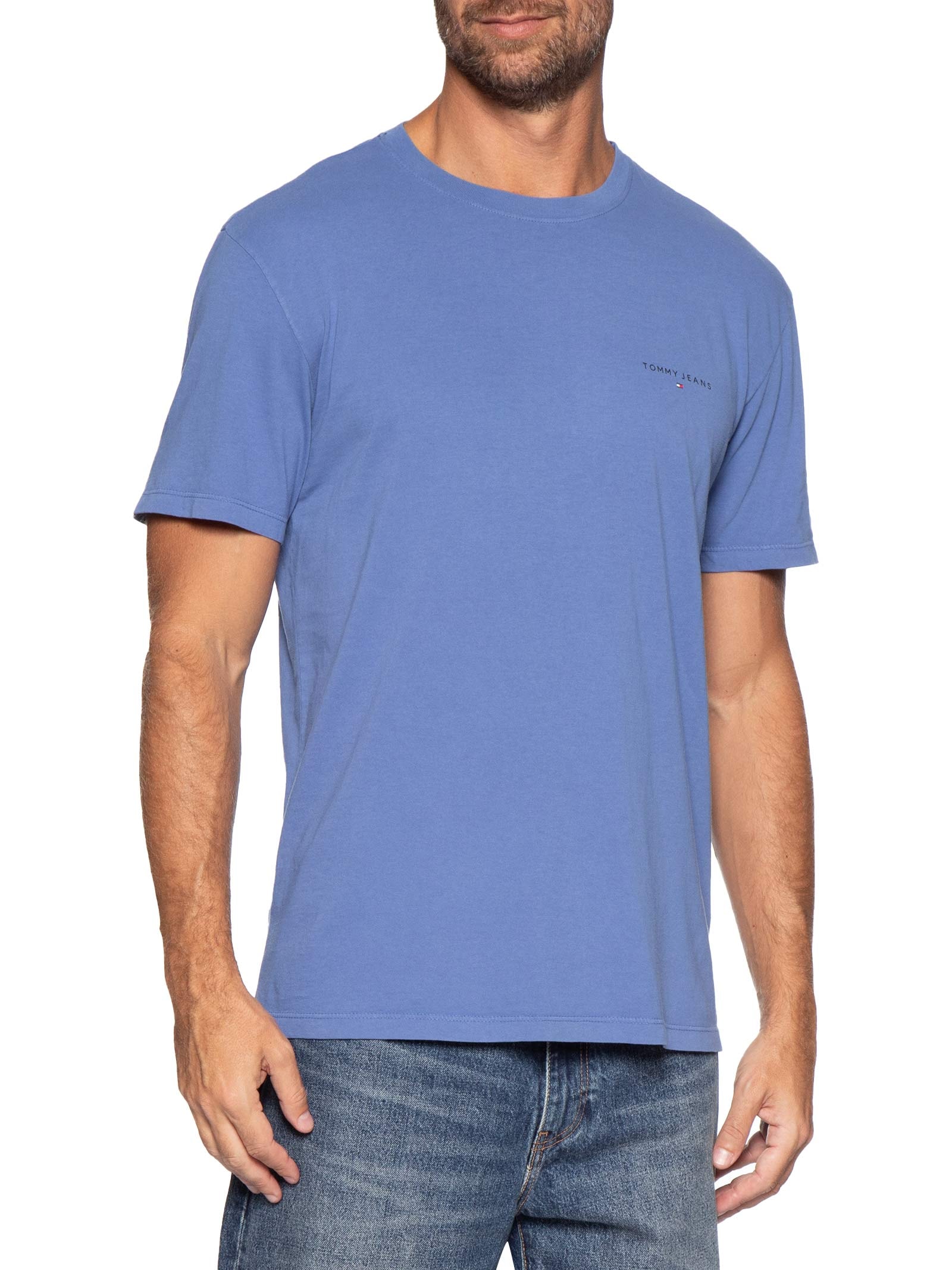 Camiseta TJM Linear Chest Tee Ext Azul Tommy Jeans
