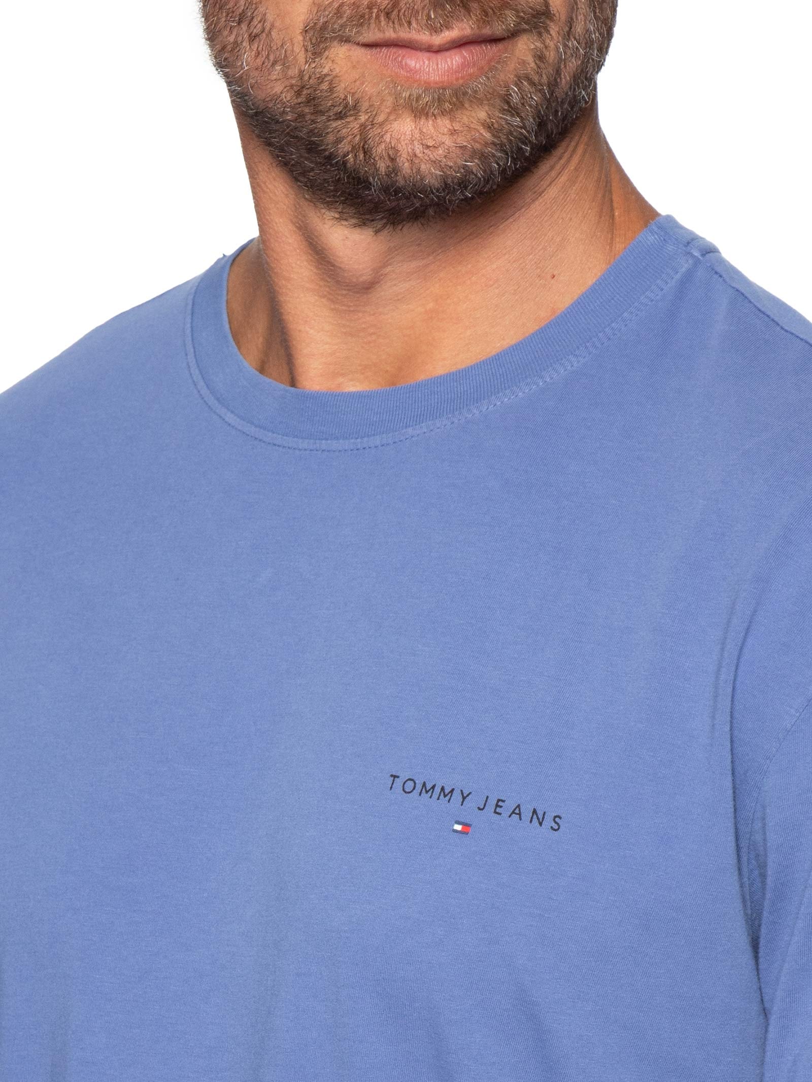 Camiseta TJM Linear Chest Tee Ext Azul Tommy Jeans