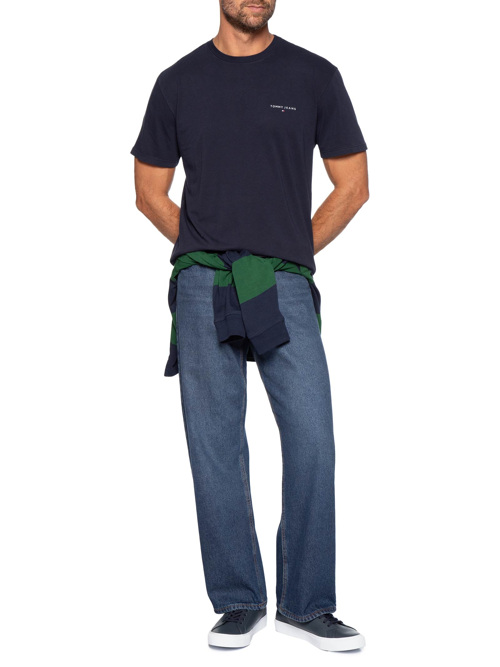 Camiseta TJM Linear Chest Tee Ext Azul Tommy Jeans