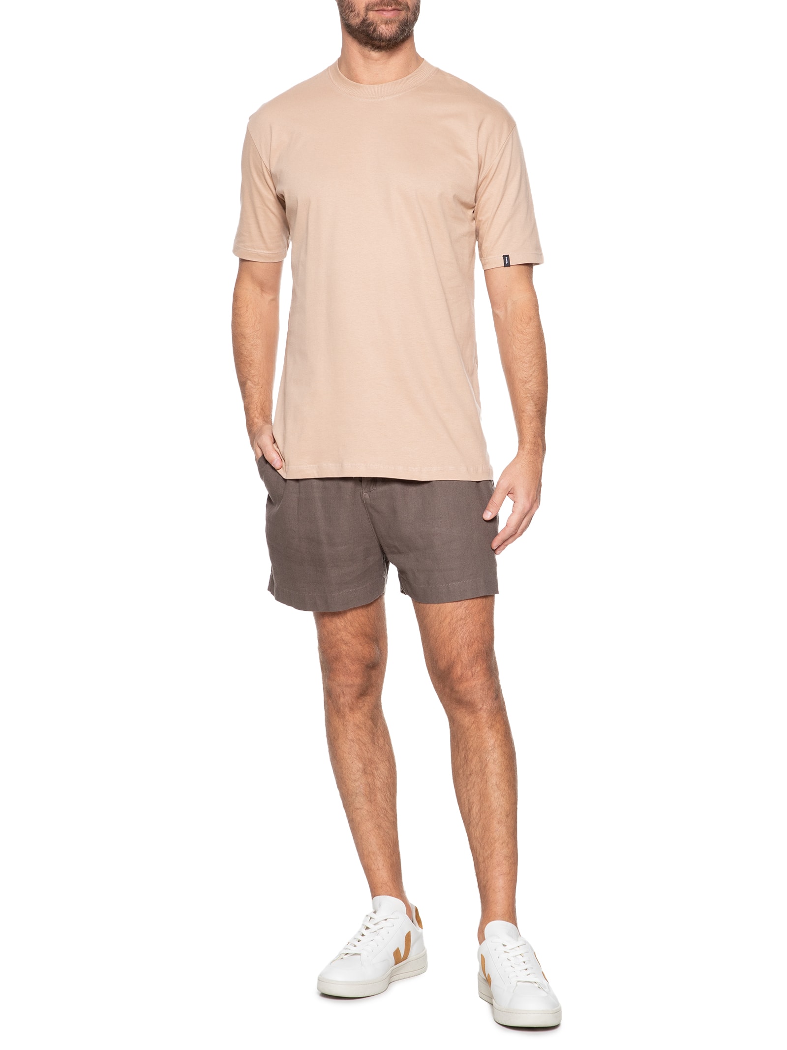 Camiseta Unissex Básica Oversized Bege Basiq Men