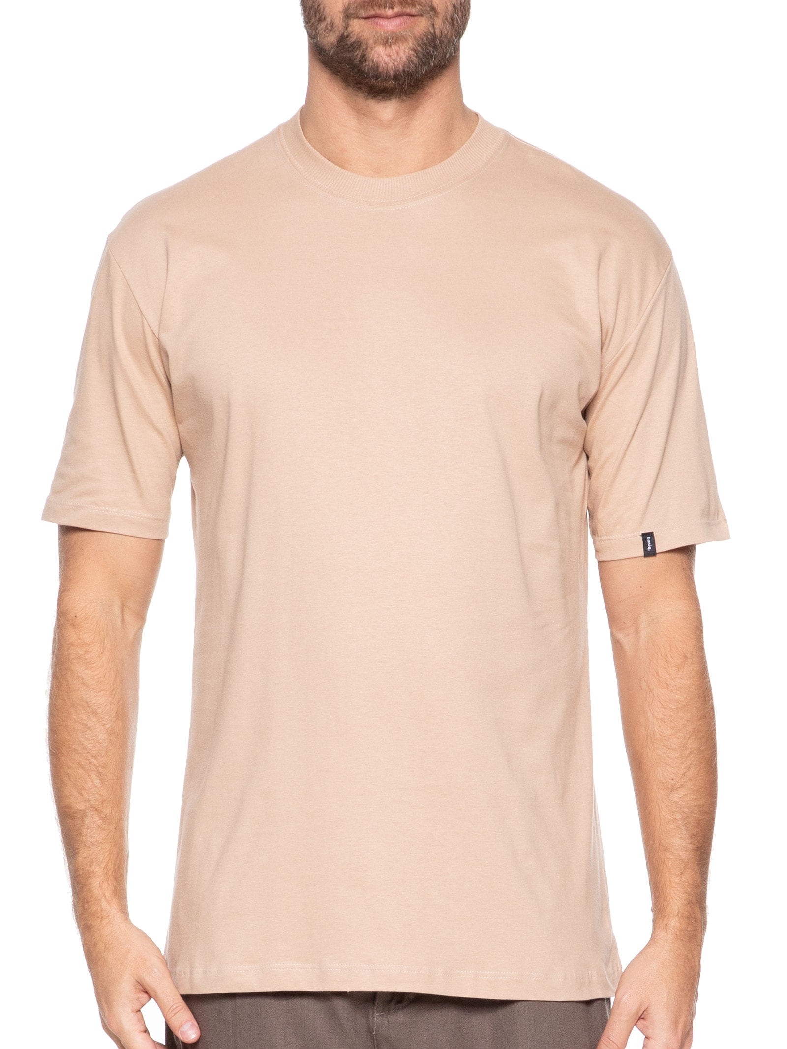 Camiseta Unissex Básica Oversized Bege Basiq Men