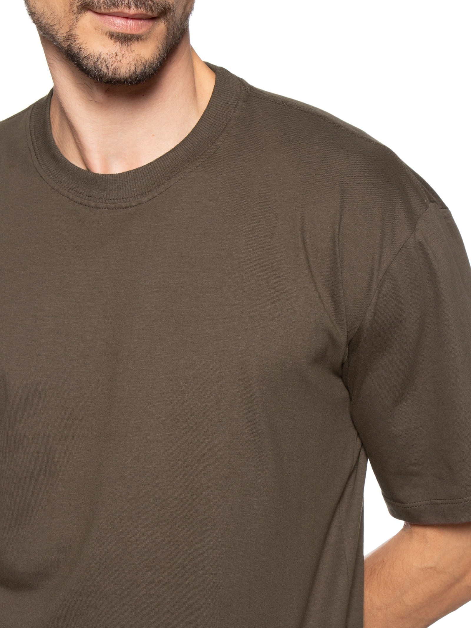 Camiseta Unissex Básica Oversized Marrom Basiq