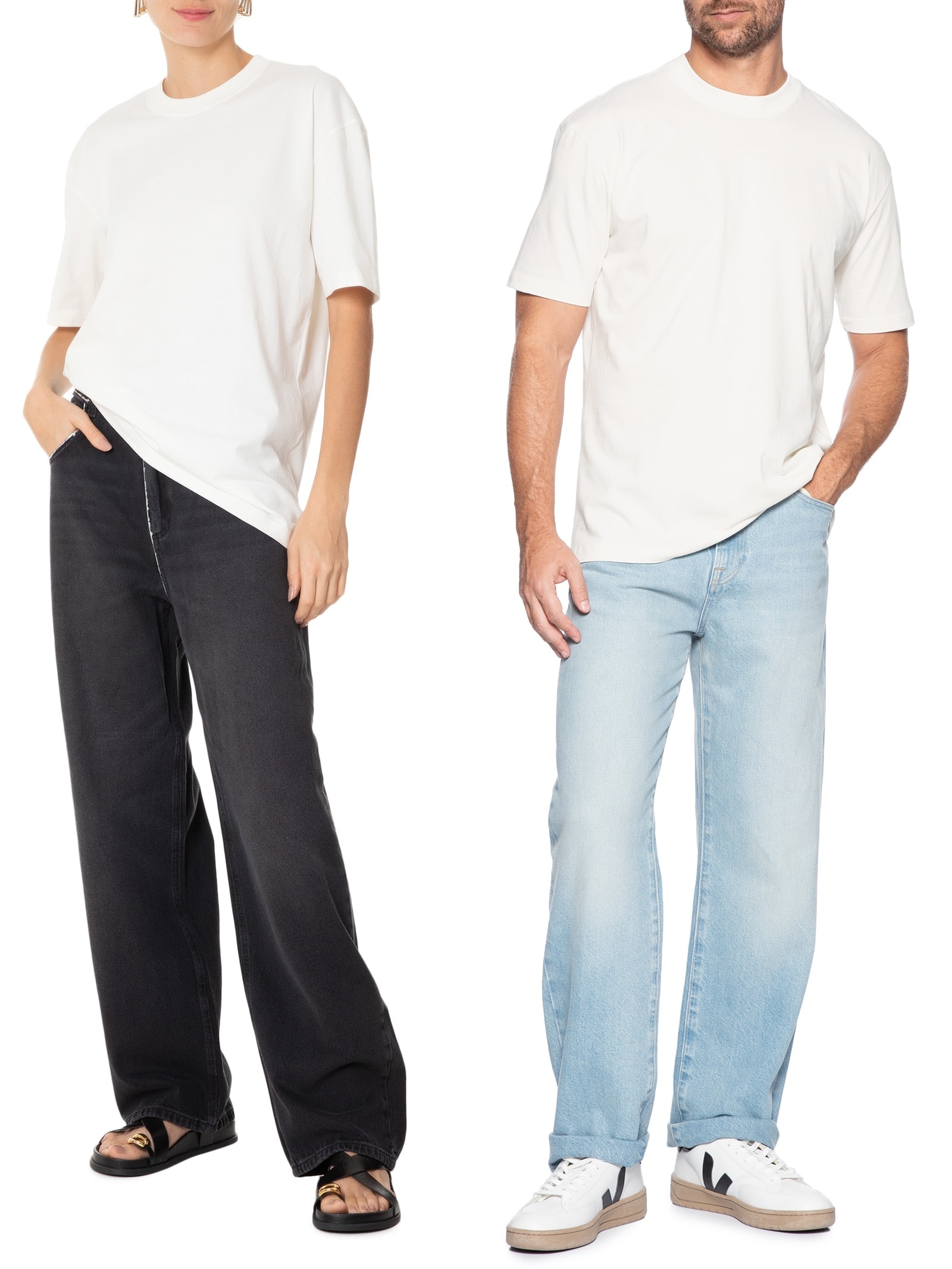 Camiseta Unissex Básica Oversized Off White Basiq