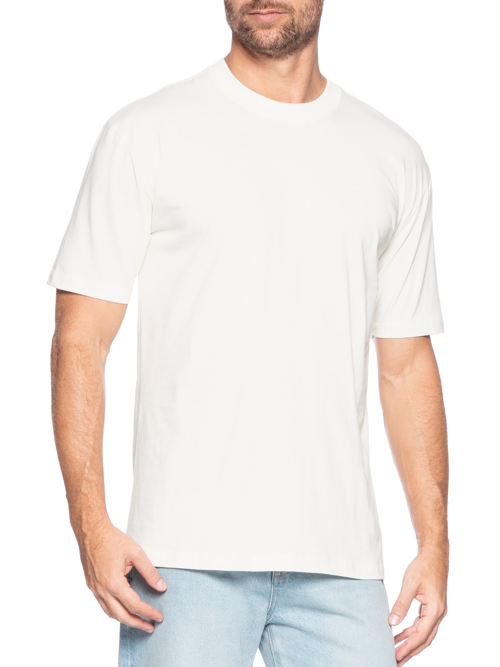 Basiq Camiseta Unissex Básica Oversized Off White