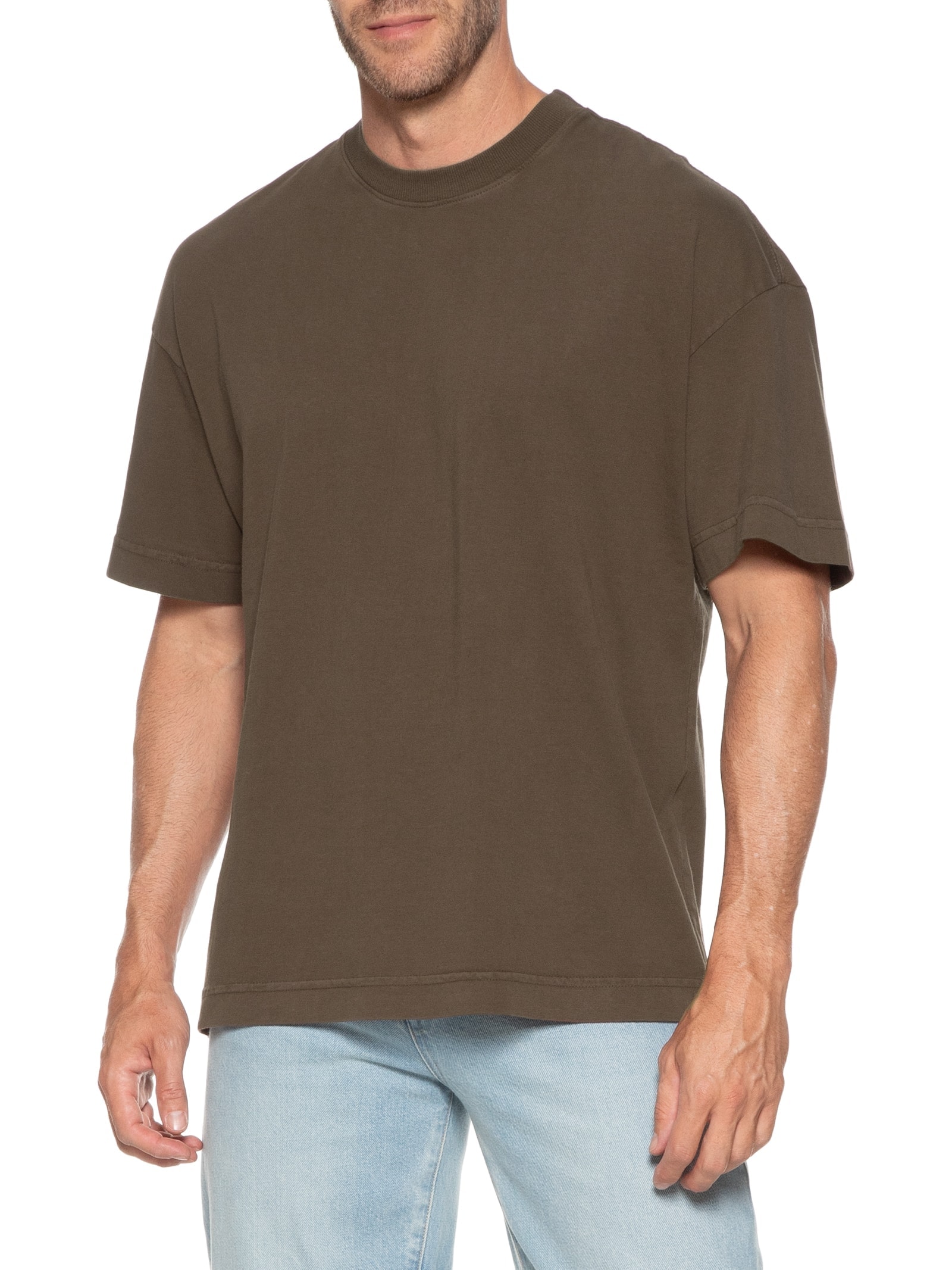 Camiseta Unissex Heavy Oversized Marrom Basiq