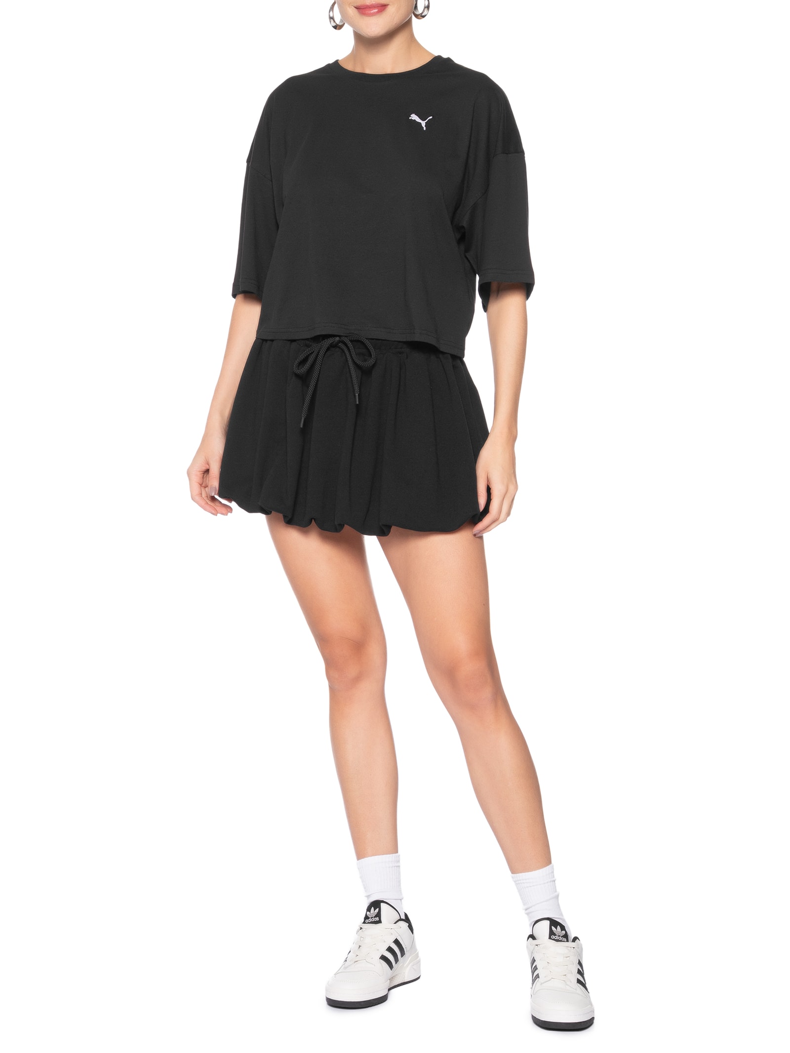Camiseta Wardrobe Ess Oversized  Feminina Preto Puma