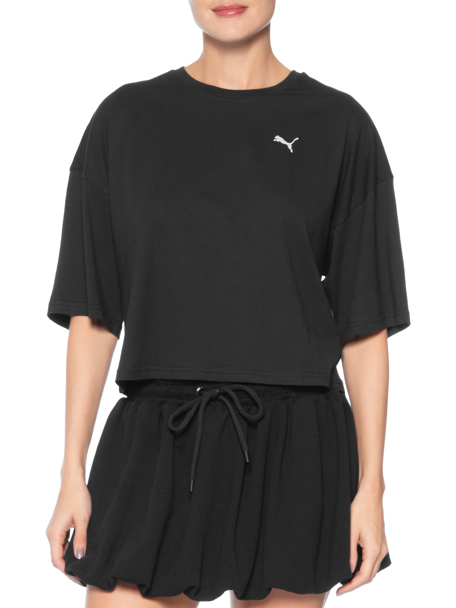 Camiseta Wardrobe Ess Oversized  Feminina Preto Puma