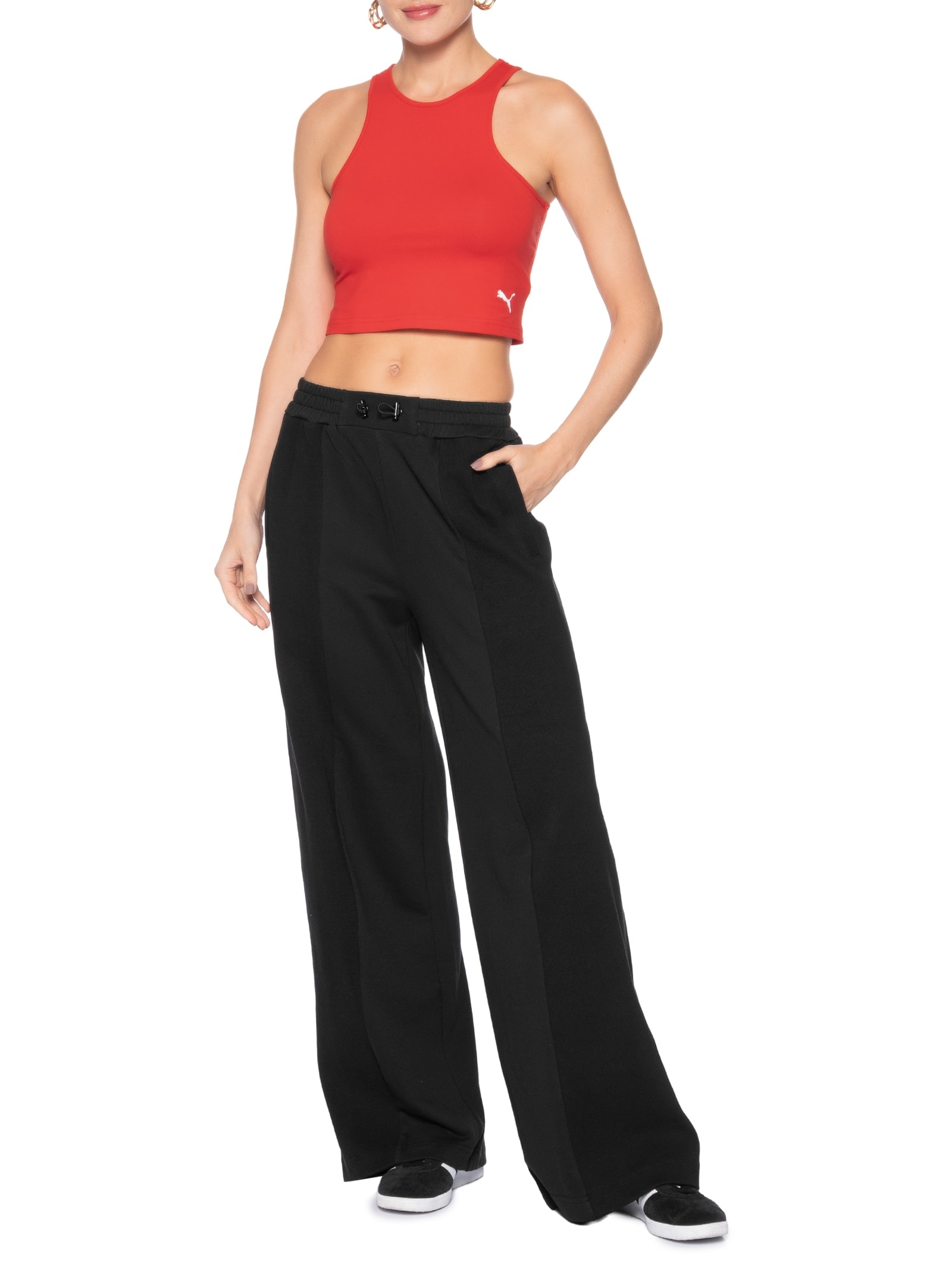 Camiseta Wardrobe Ess Tank Top Feminina Vermelho Puma