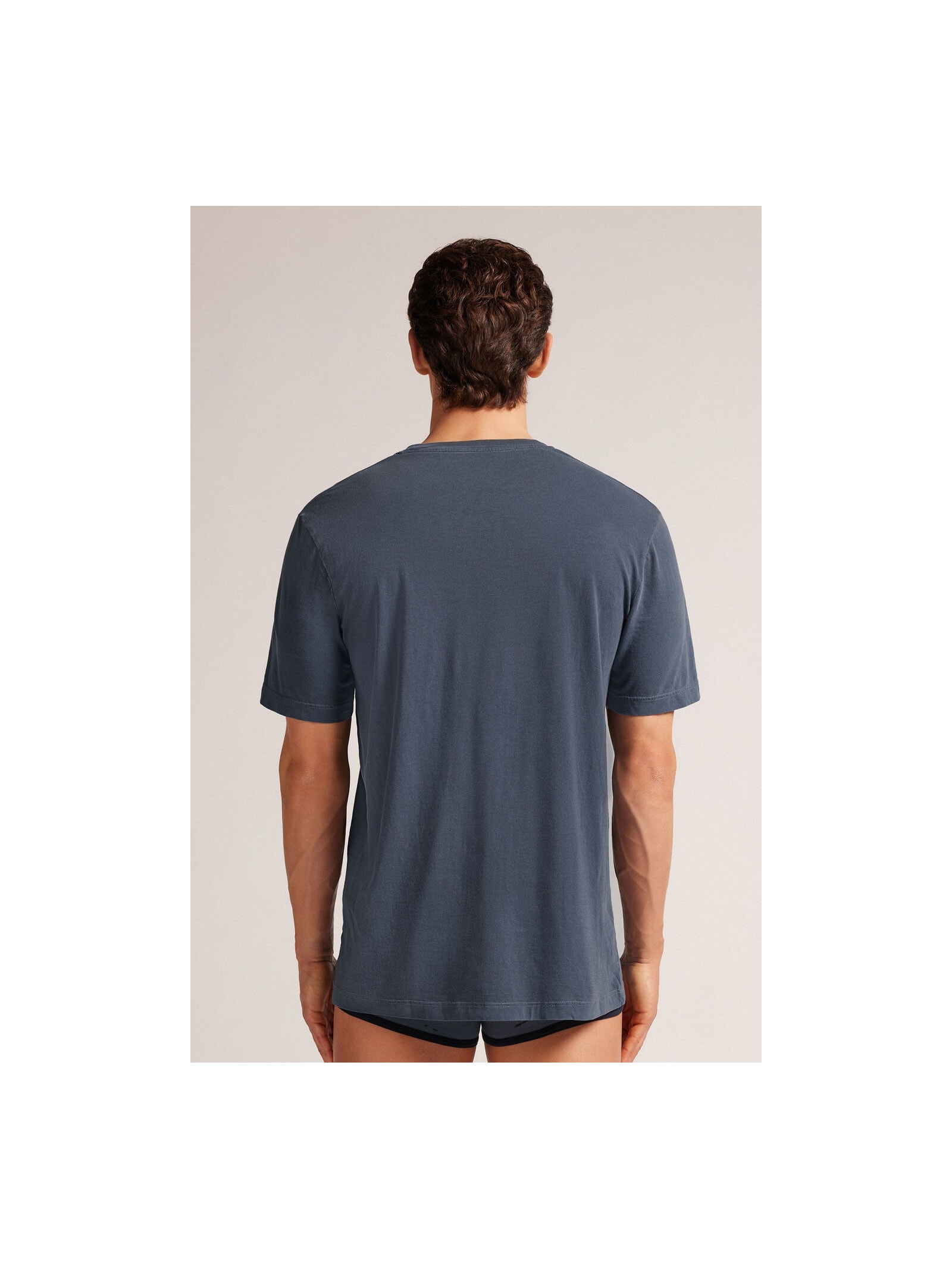 Camiseta Washed Collection Em Algodão Azul Intimissimi