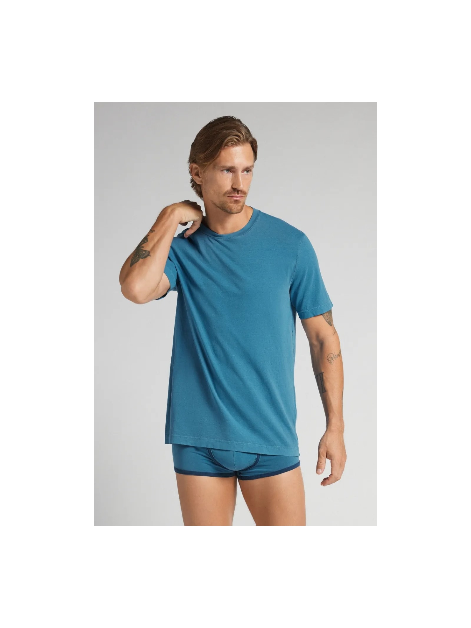 Camiseta Washed Collection Em Algodão Azul Intimissimi