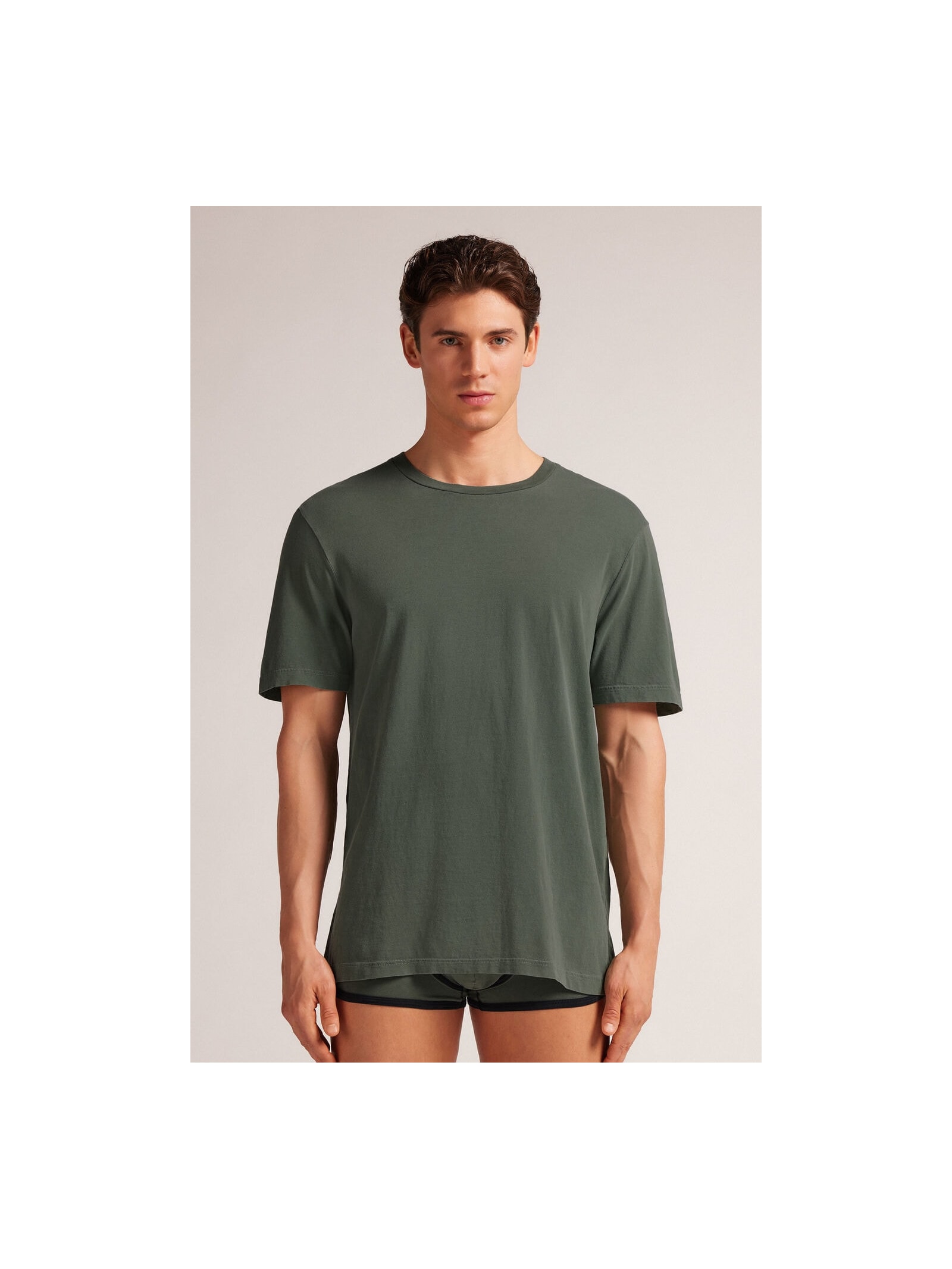 Camiseta Washed Collection Em Algodão Verde Intimissimi