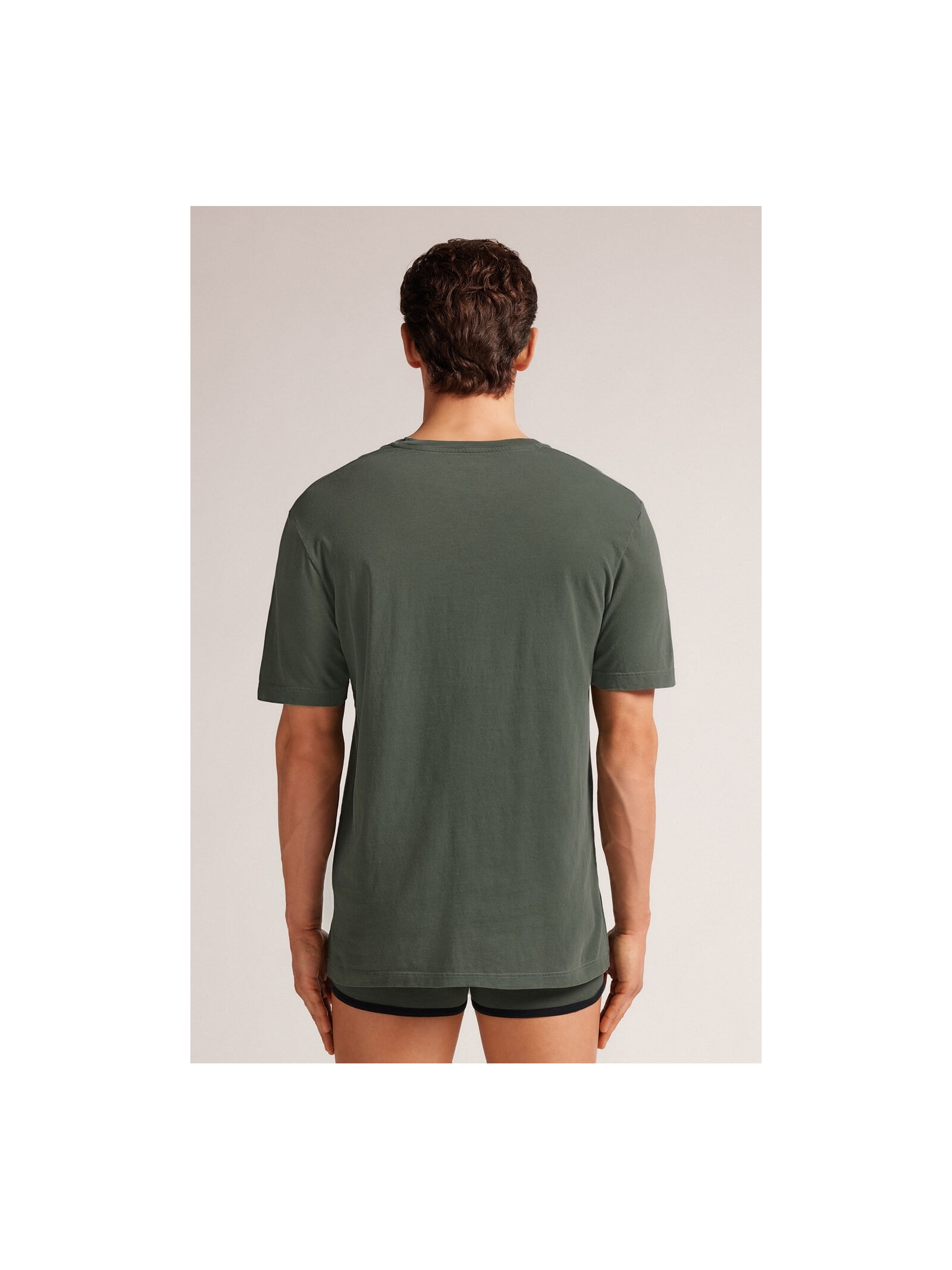 Camiseta Washed Collection Em Algodão Verde Intimissimi