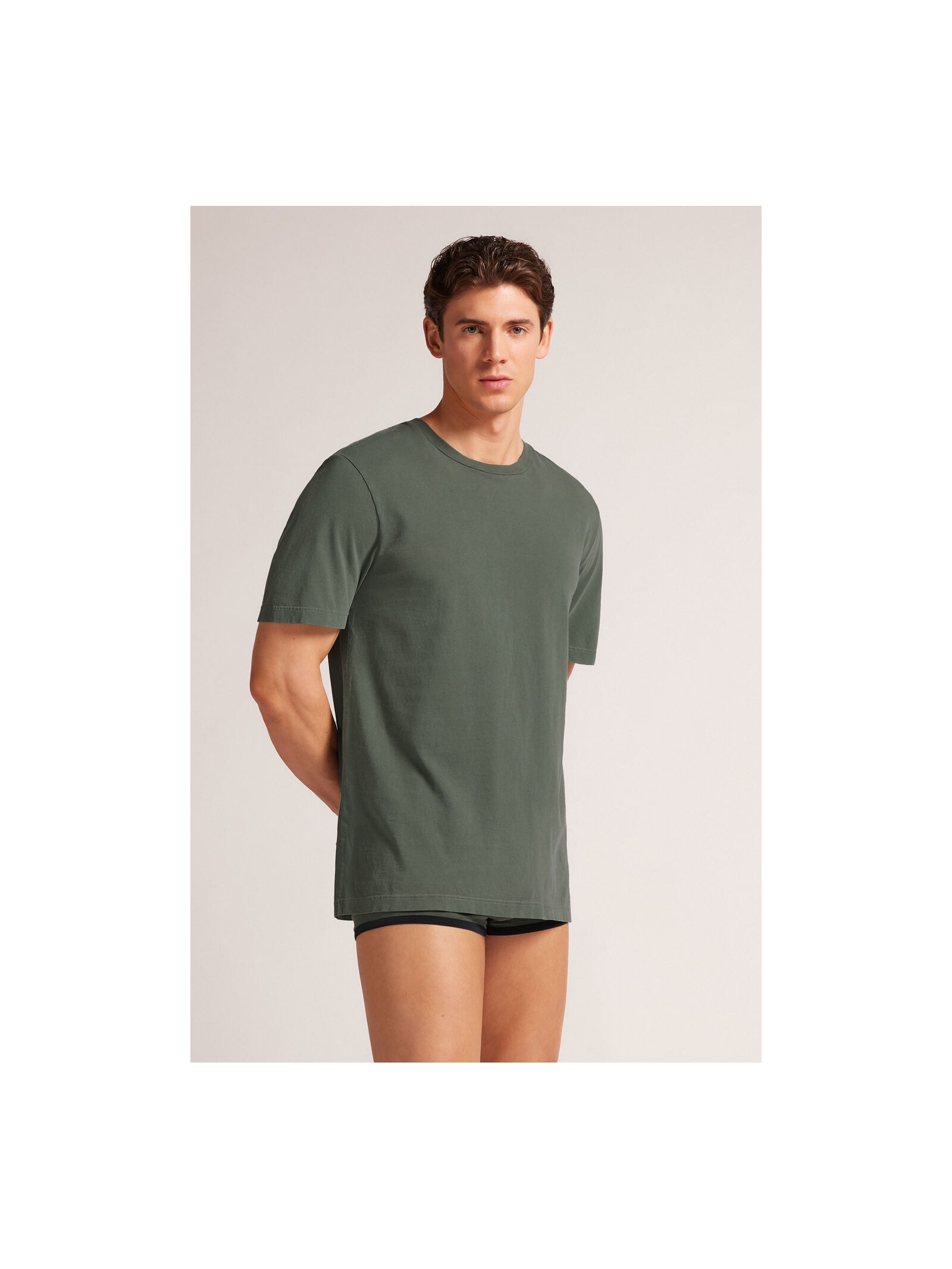 Camiseta Washed Collection Em Algodão Verde Intimissimi
