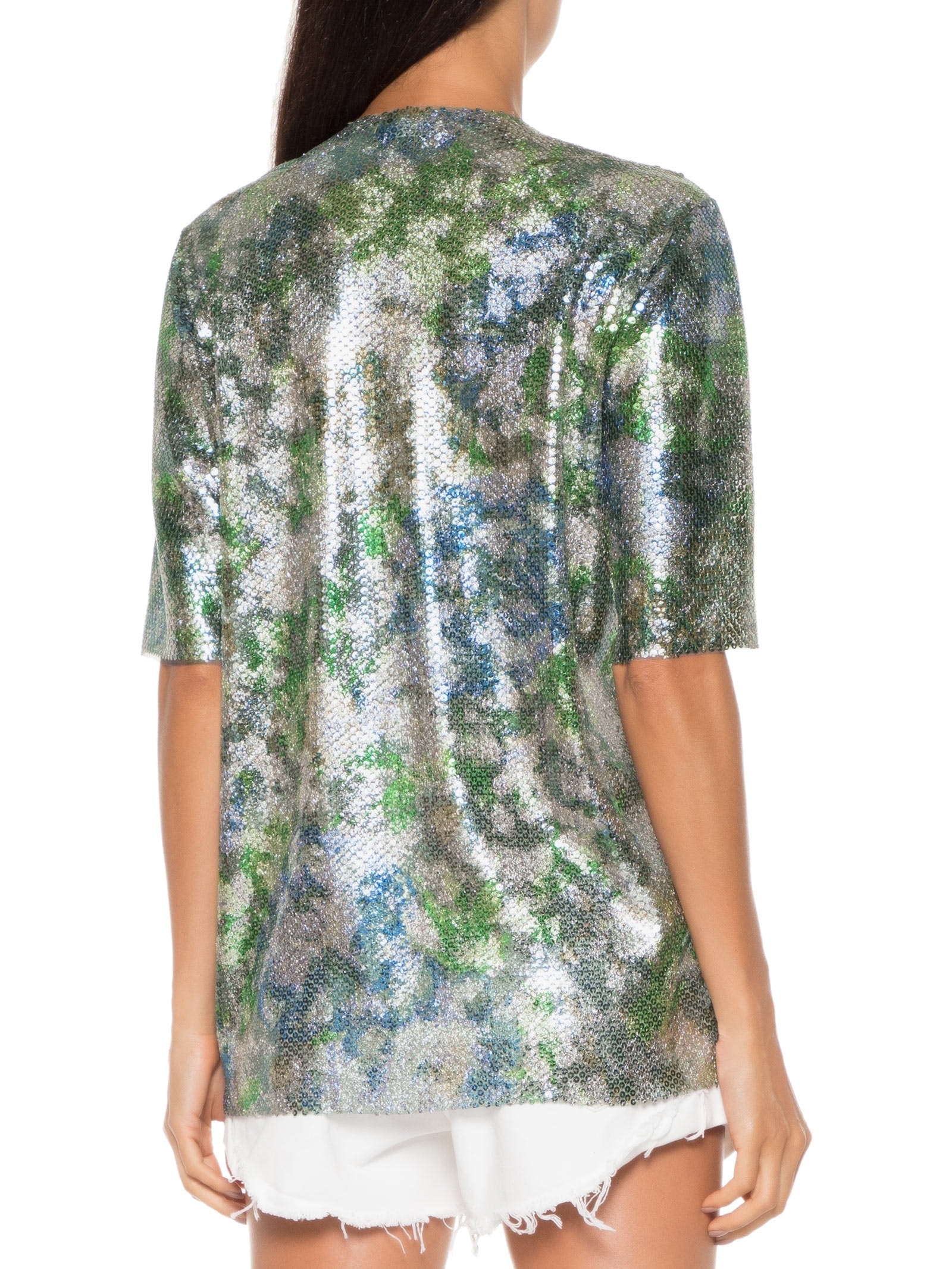 Camisetão Carnaval Paetê Prata Market 33