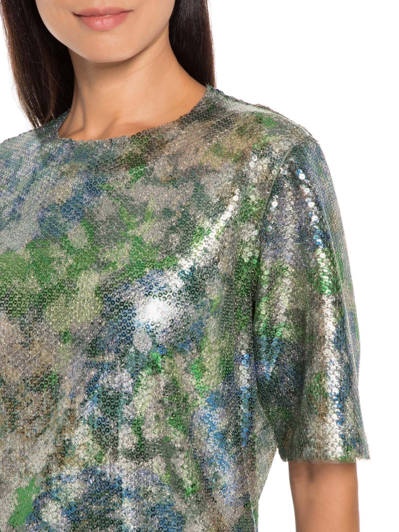 Camisetão Carnaval Paetê Prata Market 33