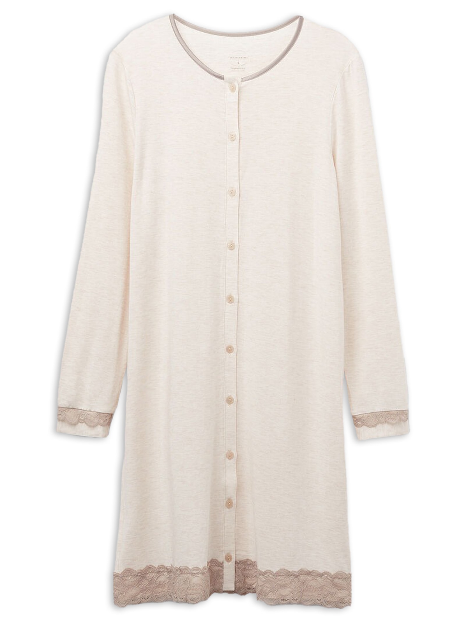 Camisola Aberta Com Detalhes Em Renda Off-White Intimissimi