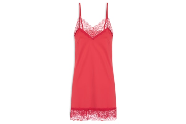 Camisola Alças Finas Em Microfibra E Renda Love Stories - Vermelho