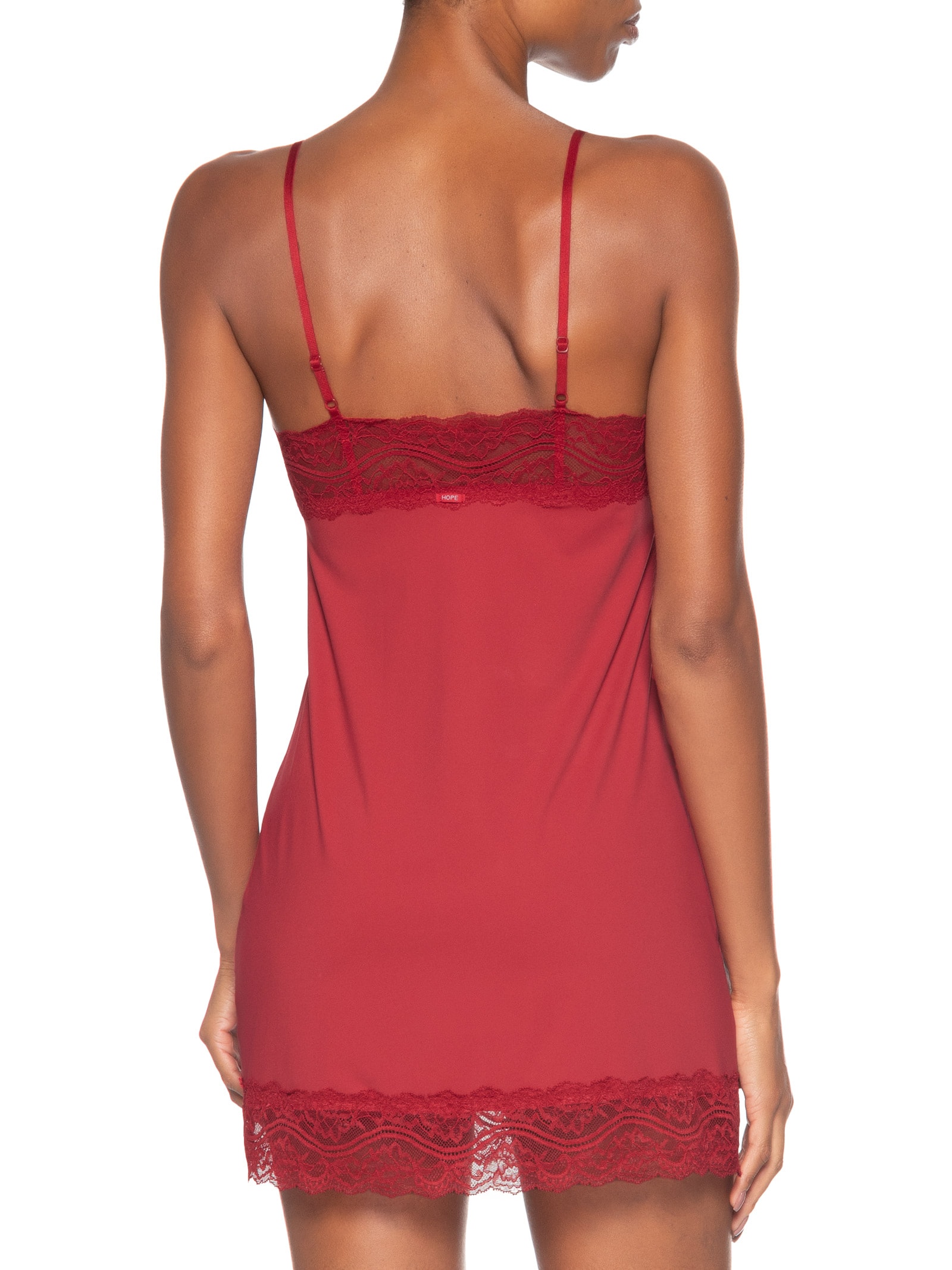 Camisola Alças Finas Em Renda E Microfibra Love Stories Vermelho Hope