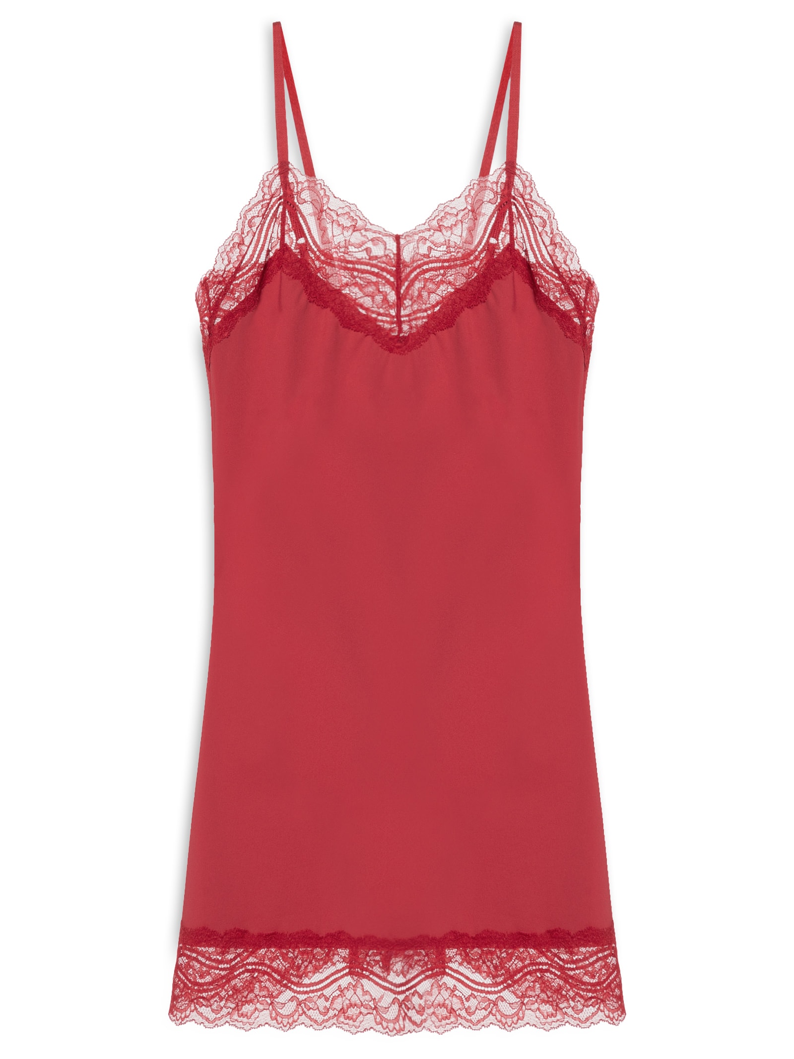 Camisola Alças Finas Em Renda E Microfibra Love Stories Vermelho Hope