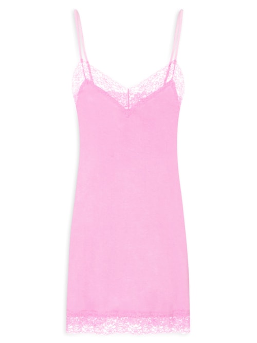 Camisola Alças Finas em Viscose e Renda Happy – Rosa