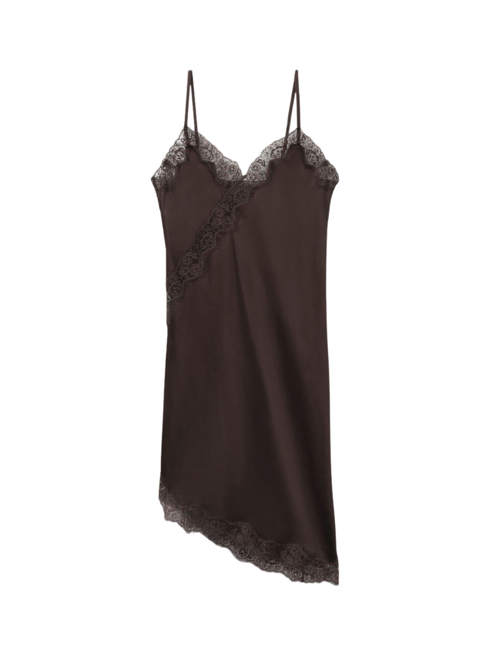 Camisola Assimétrica Em Viscose e Renda Moka Intimissimi