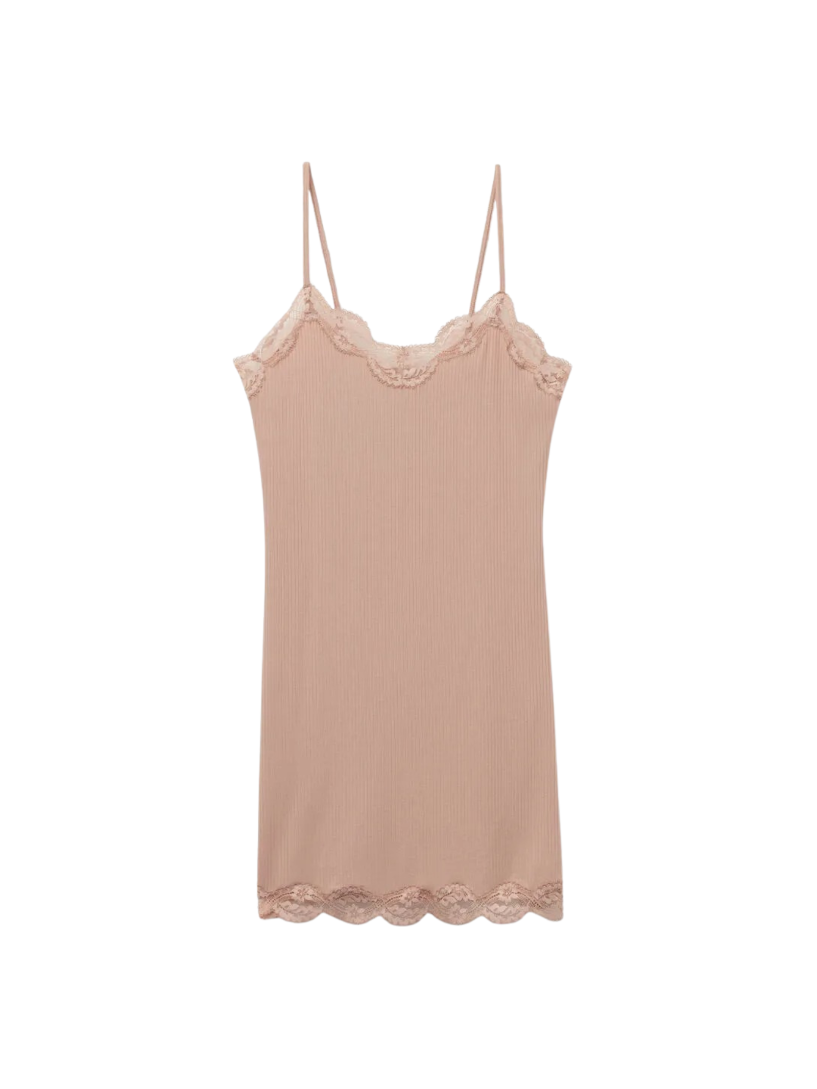 Camisola Canelada Em Viscose e Renda Your Every Wear Bege Intimissimi