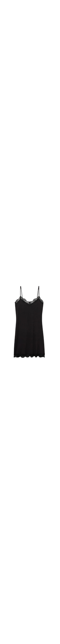 Camisola Canelada Em Viscose e Rendayour Everyday Wear - Preto
