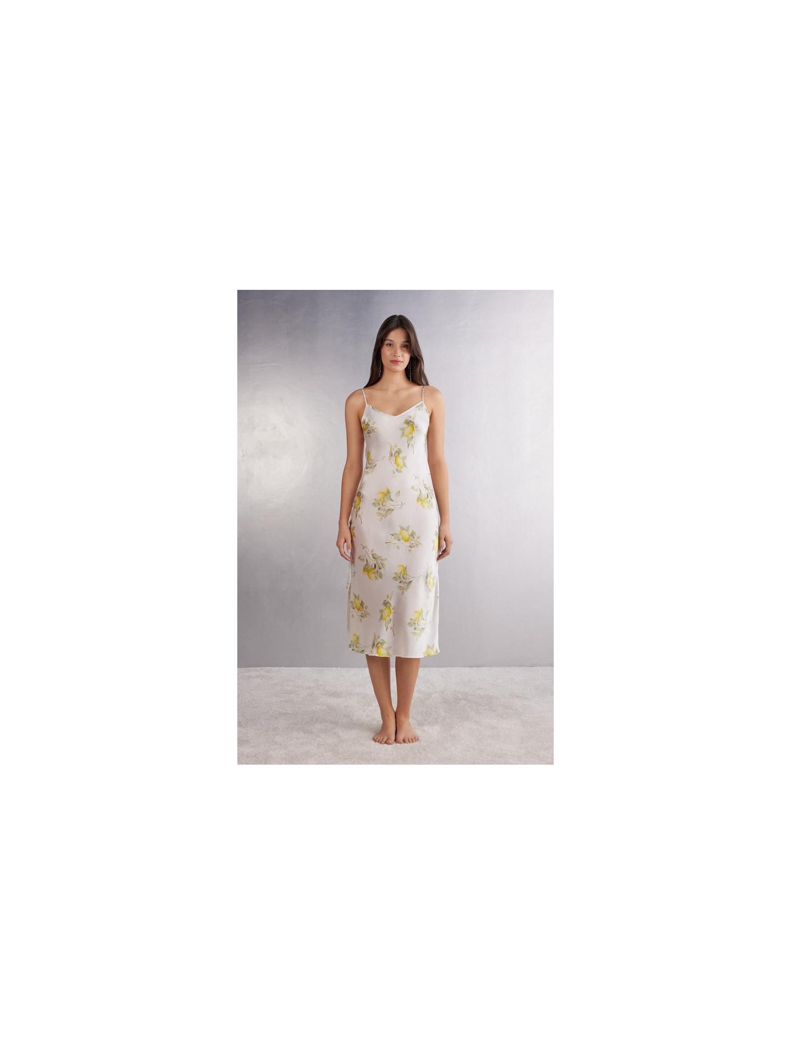 Camisola Comprida Em Seda Vacanze Italiane Amarelo Intimissimi