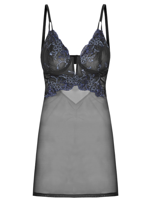 Camisola Curta Renda Maja – Preto