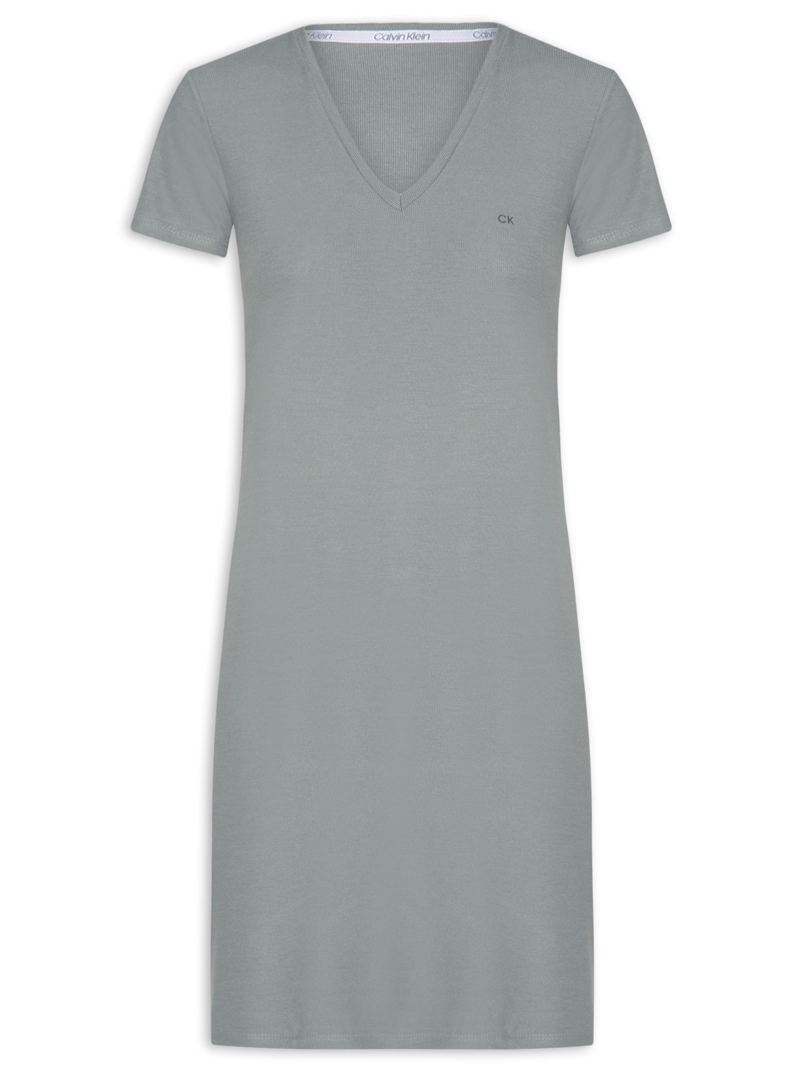 Camisola Curta Visco Canelado Cinza Calvin Klein Underwear