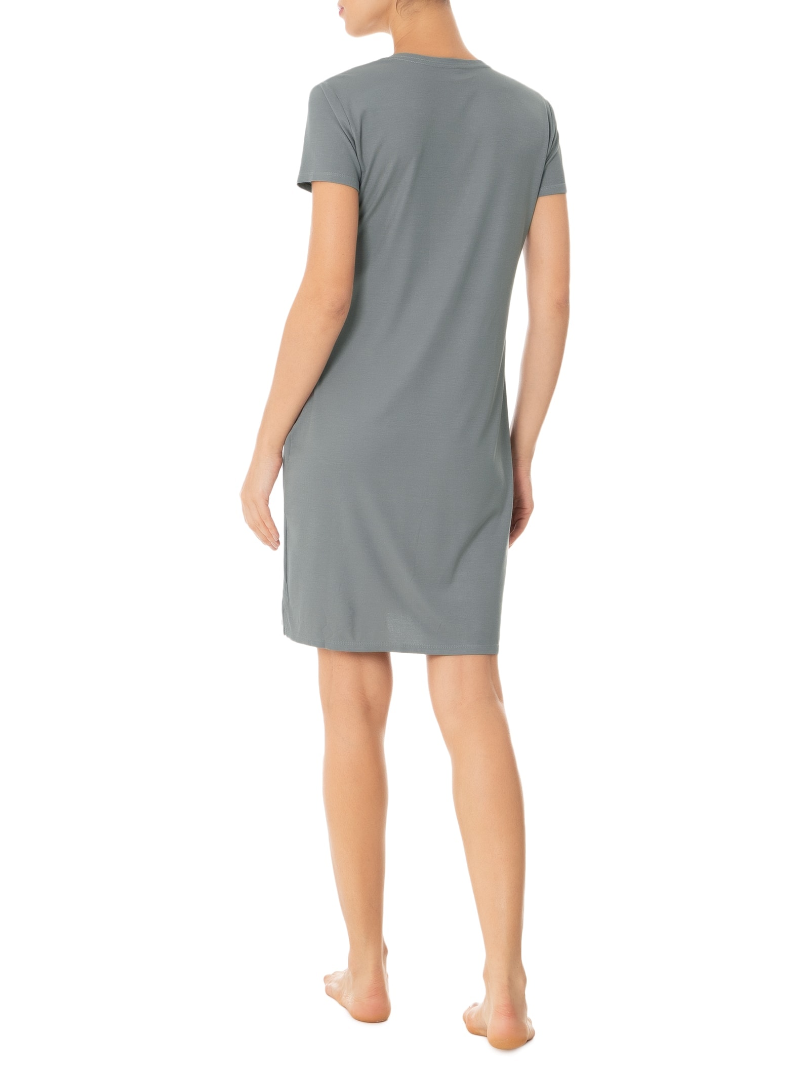 Camisola Curta Visco Canelado Cinza Calvin Klein Underwear