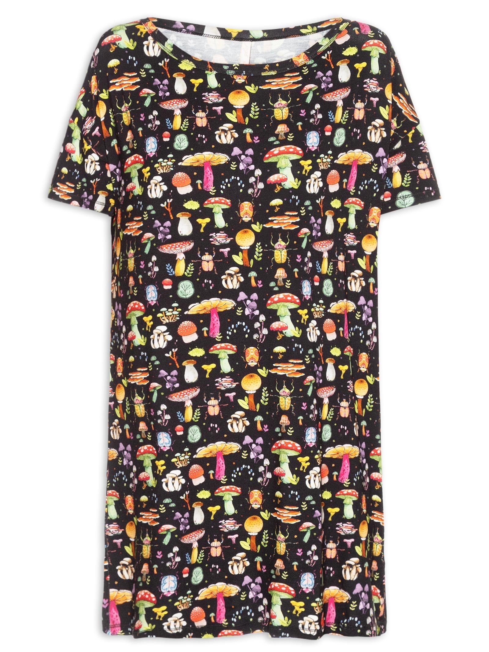 Camisola Curta Viscose Floresta Preto Jogê