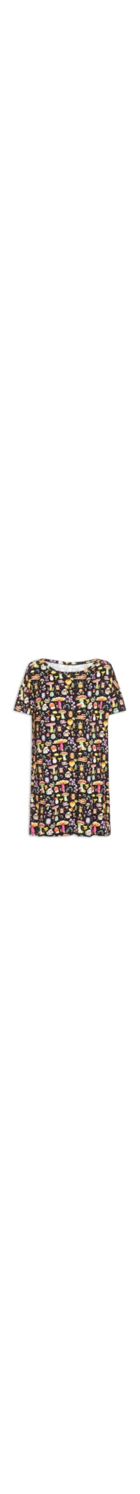 Camisola Curta Viscose Floresta - Preto