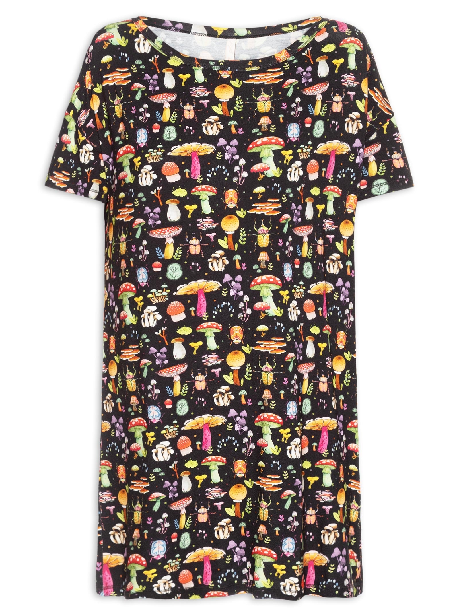 Camisola Curta Viscose Floresta Preto Jogê