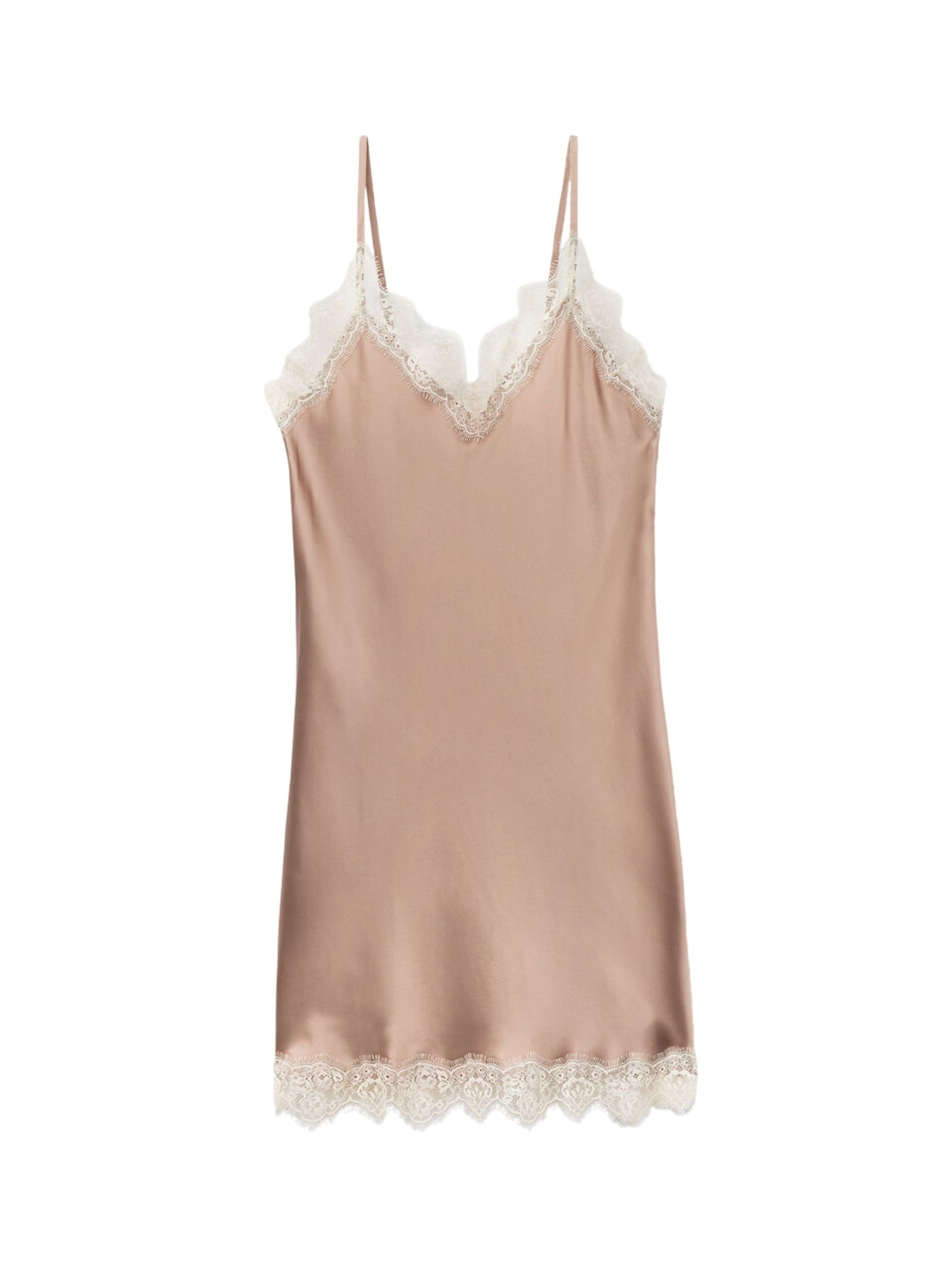 Camisola De Seda e Renda Contrastante Rosa Intimissimi