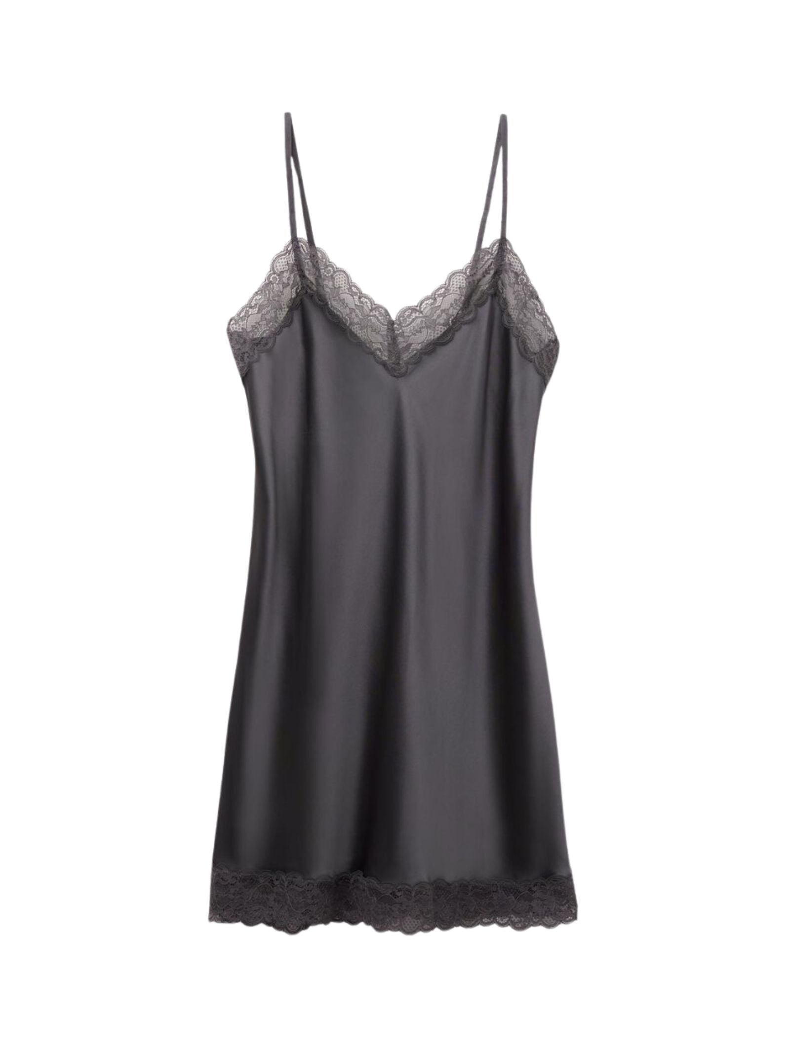 Camisola Em Seda e Renda Cinza Intimissimi