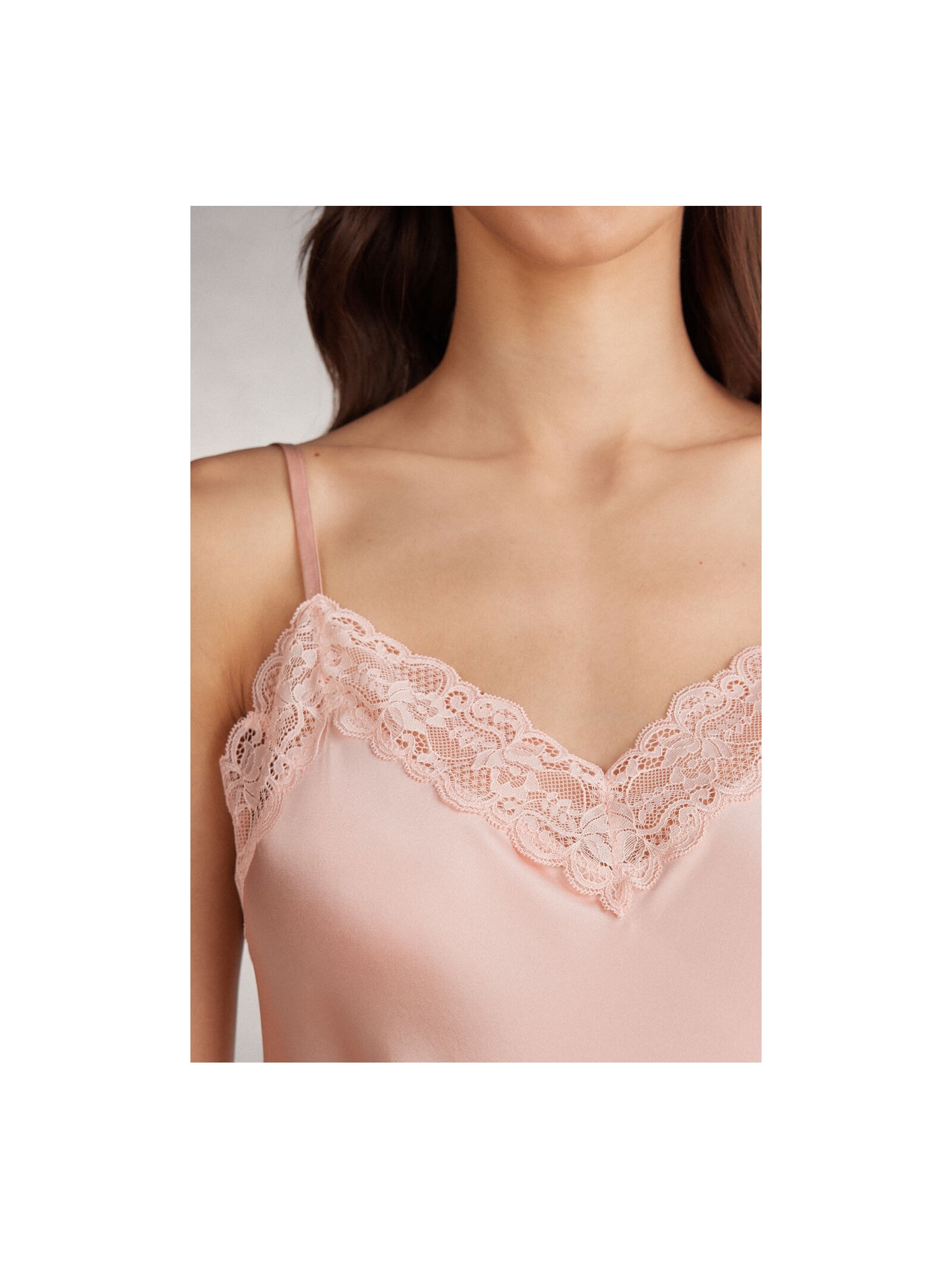Camisola Em Seda e Renda Rosa Intimissimi